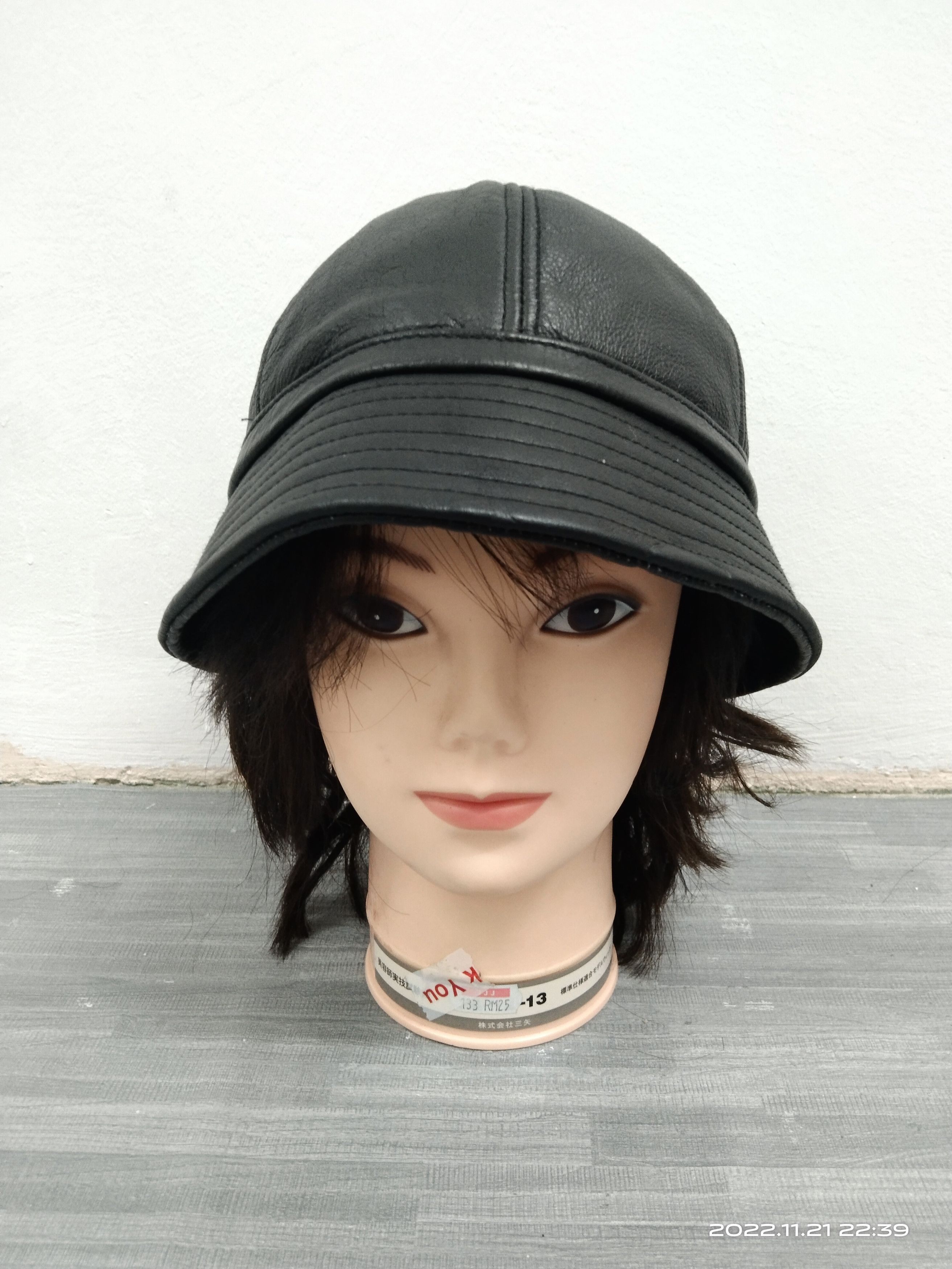 Leather UNBRAND LEATHER BUCKET HAT BLACK INSPIRED YOHJI YAMAMOTO Size ONE SIZE - 2 Thumbnail