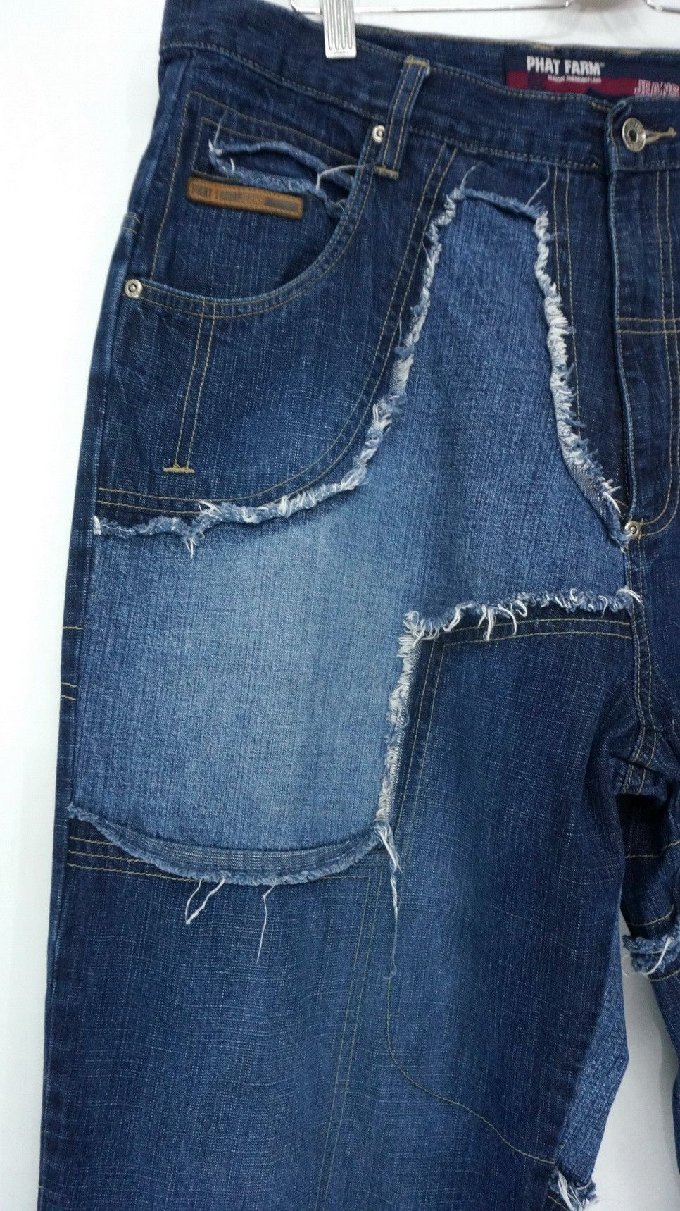 Phat Farm × Vintage DopeVtg 🔥 PHAT FARM 🔥 Baggy Patchwork Jeans Size US 36 / EU 52 - 4 Thumbnail