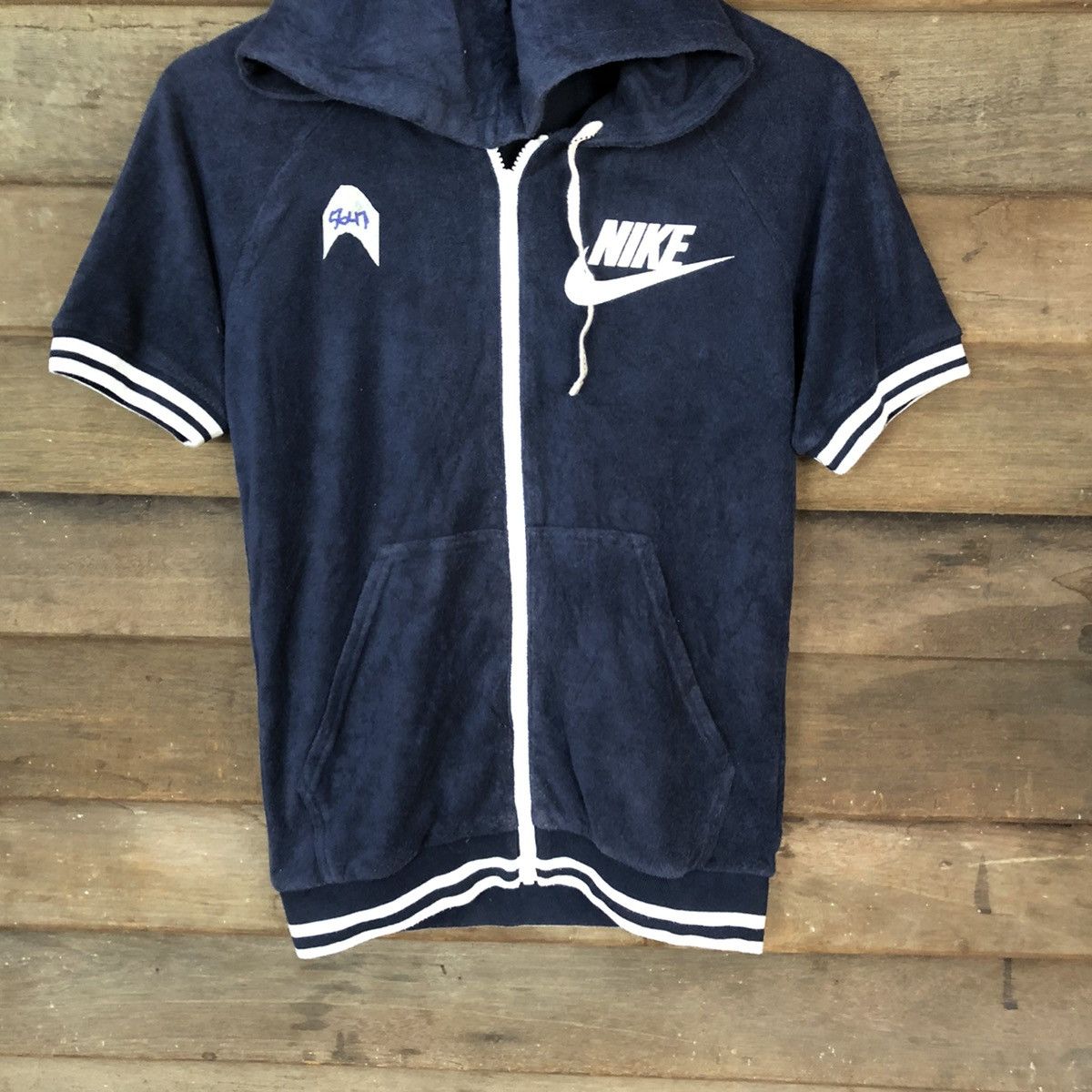 Nike × Vintage Nike vintage blue tag Dark Blue Hoodie #5647 Size S / US 4 / IT 40 - 3 Thumbnail