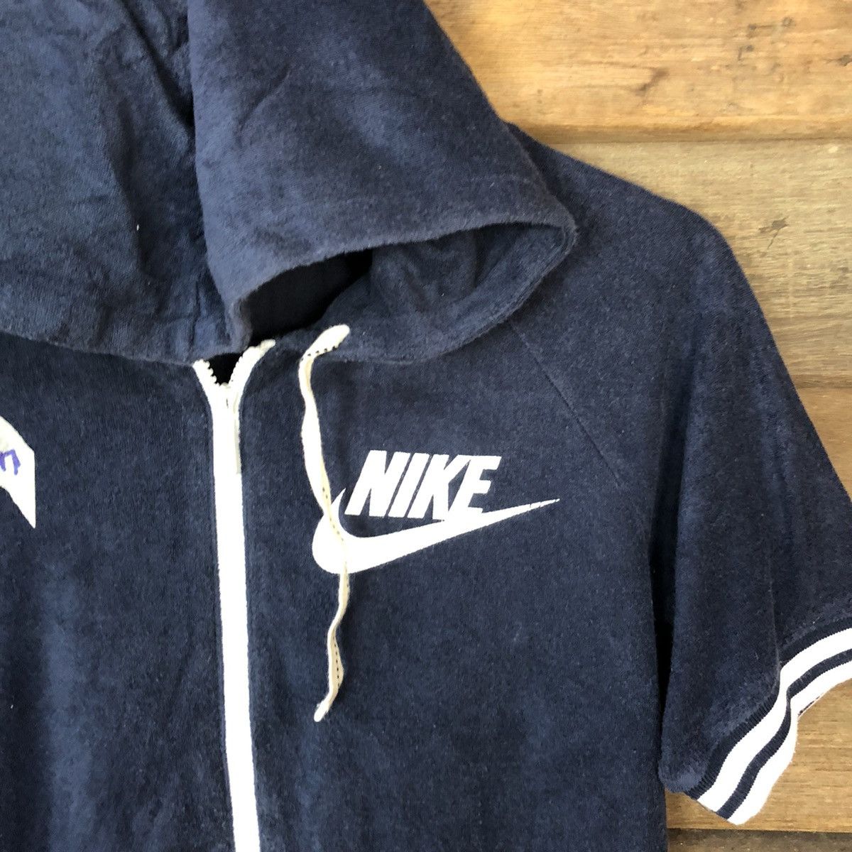Nike × Vintage Nike vintage blue tag Dark Blue Hoodie #5647 Size S / US 4 / IT 40 - 6 Thumbnail