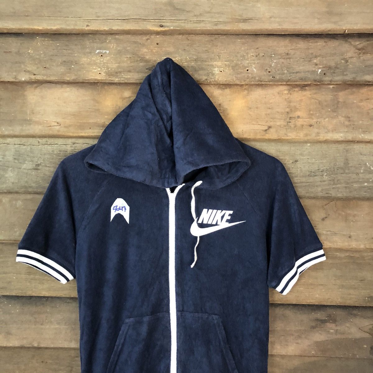 Nike × Vintage Nike vintage blue tag Dark Blue Hoodie #5647 Size S / US 4 / IT 40 - 2 Thumbnail