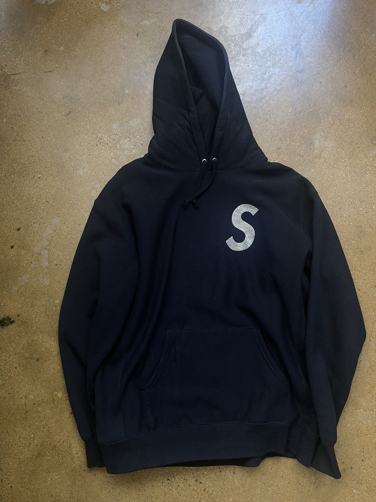 image of Supreme Swarovski Black Hoody, Men's (Size Large)