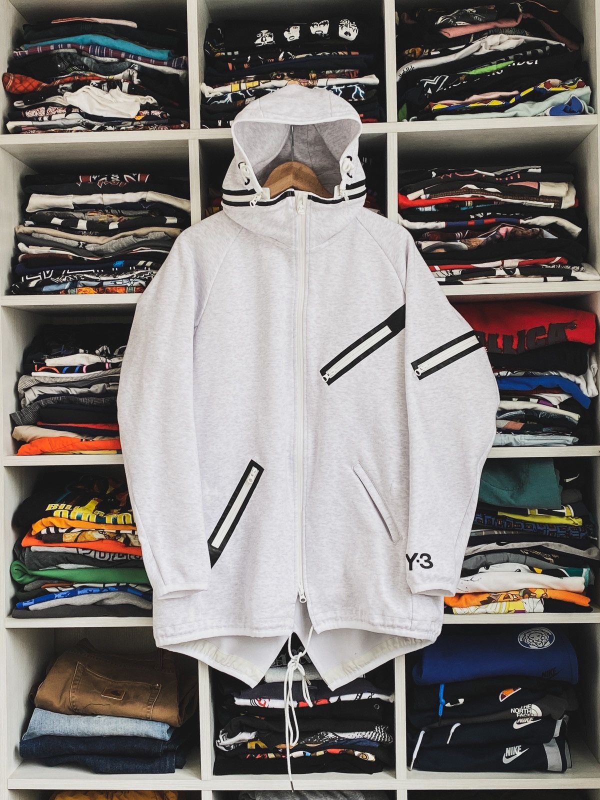 image of Y 3 x Yohji Yamamoto Y-3 Yohji Yamamoto Japanese Zip Hoodie Size L in Grey, Men's