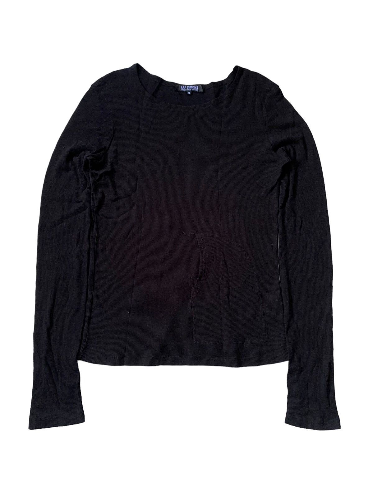 トップス A/W2004 raf simons long sleeve Raf Simons logo-embroidered long-sleeve Shirt | Black | FARFETCH
