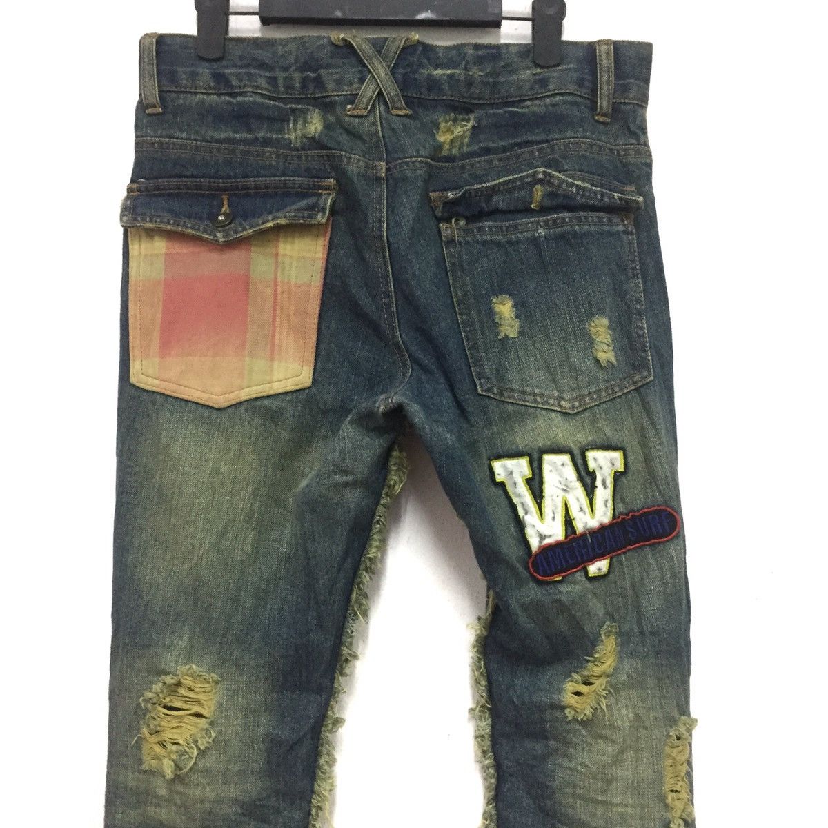 Japanese Brand Distressed / patchwork jeans rare design like kapital Size US 32 / EU 48 - 8 Thumbnail