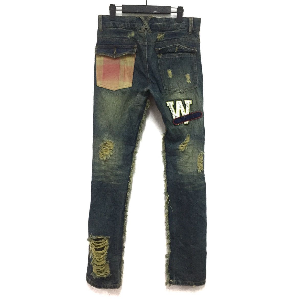 Japanese Brand Distressed / patchwork jeans rare design like kapital Size US 32 / EU 48 - 7 Thumbnail