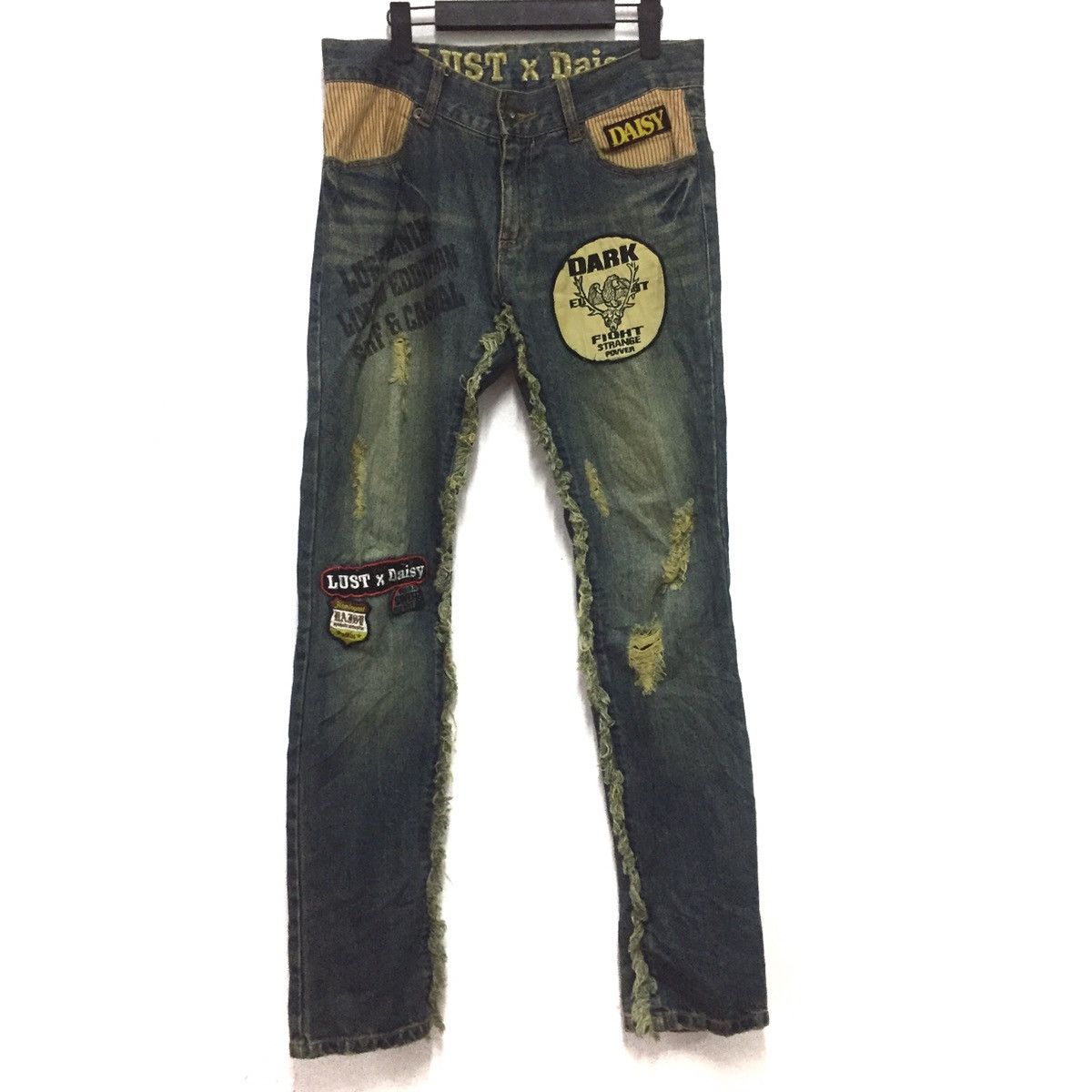 Japanese Brand Distressed / patchwork jeans rare design like kapital Size US 32 / EU 48 - 1 Thumbnail