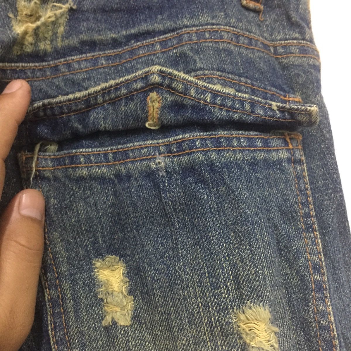 Japanese Brand Distressed / patchwork jeans rare design like kapital Size US 32 / EU 48 - 10 Thumbnail