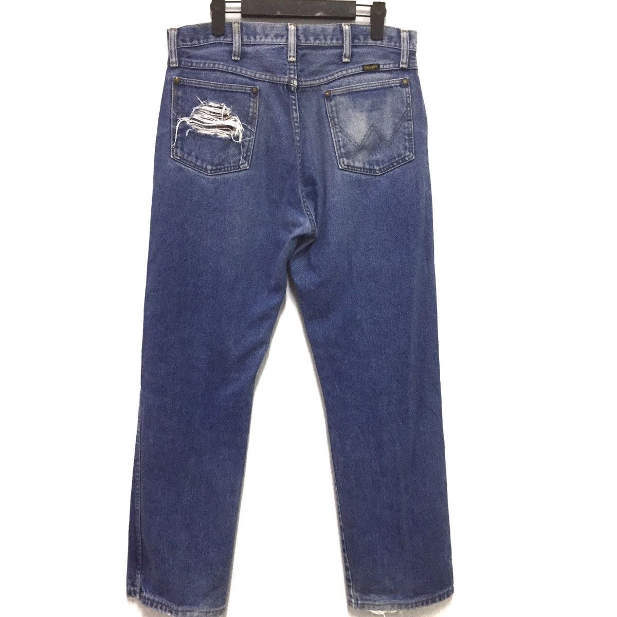 Vintage 😍😍Rare wrangler deconsrtuct Ripped jeans distressed handmade Size US 32 / EU 48 - 7 Thumbnail