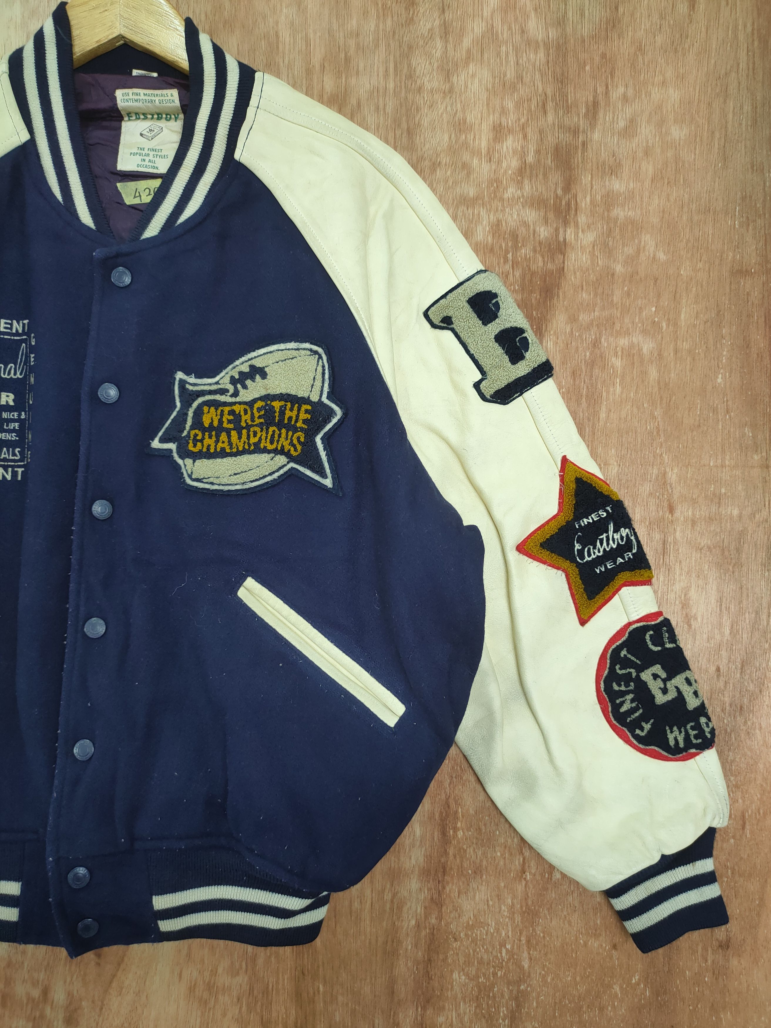 Vintage Eastboy japan varsity jacket wool leather vintage #4205 DLAL Size US M / EU 48-50 / 2 - 11 Thumbnail