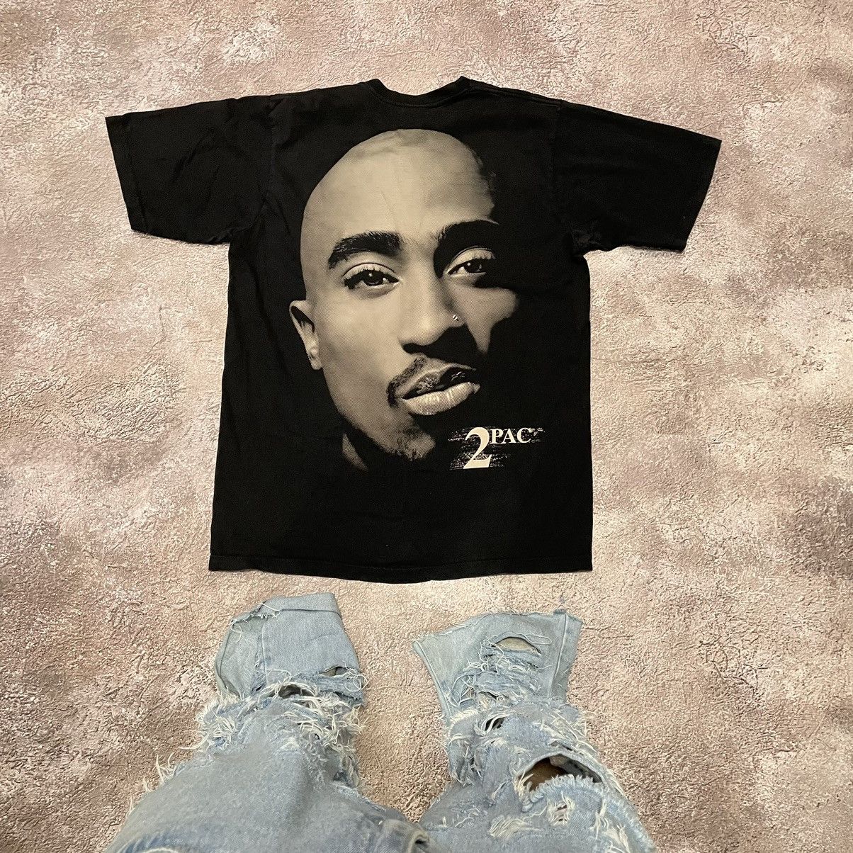 Vintage Vintage 90s 2Pac Graphic Tee Black Faded Rap Tee Indie XL Size US XL / EU 56 / 4 - 8 Thumbnail