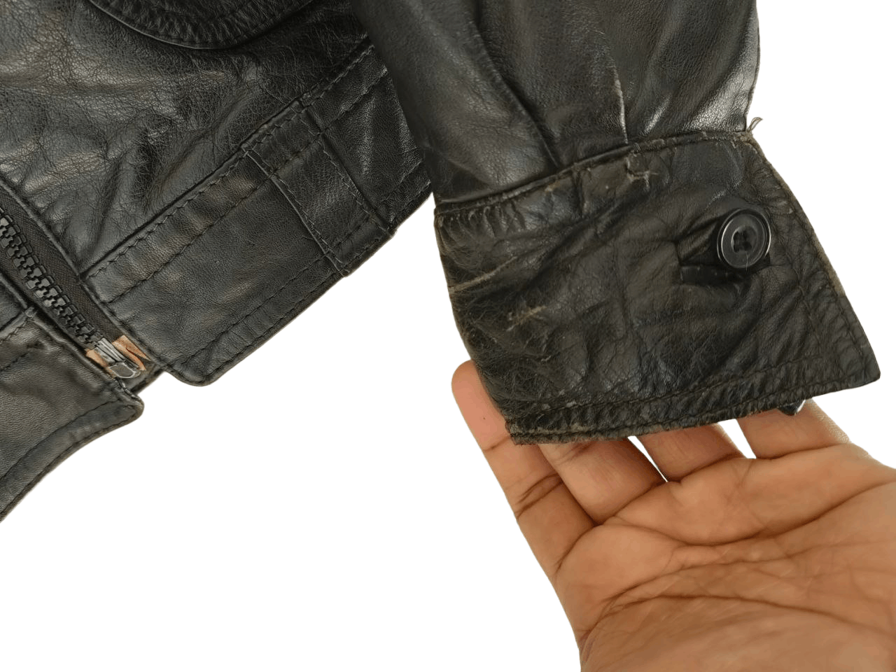 Vintage Vtg Bikers Leather Jacket, Made in Uruguay Size US S / EU 44-46 / 1 - 7 Thumbnail