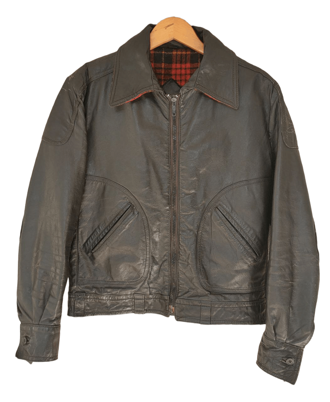 Vintage Vtg Bikers Leather Jacket, Made in Uruguay Size US S / EU 44-46 / 1 - 1 Thumbnail