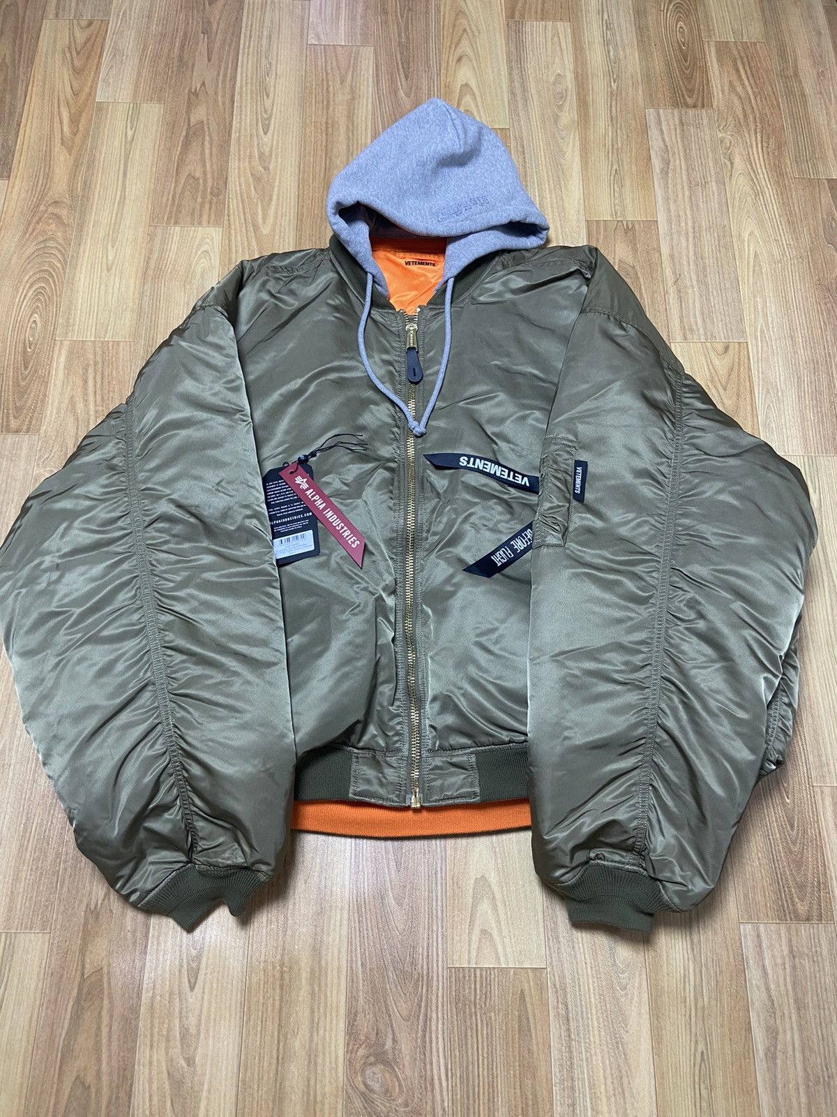 Orange and green jacket best sale