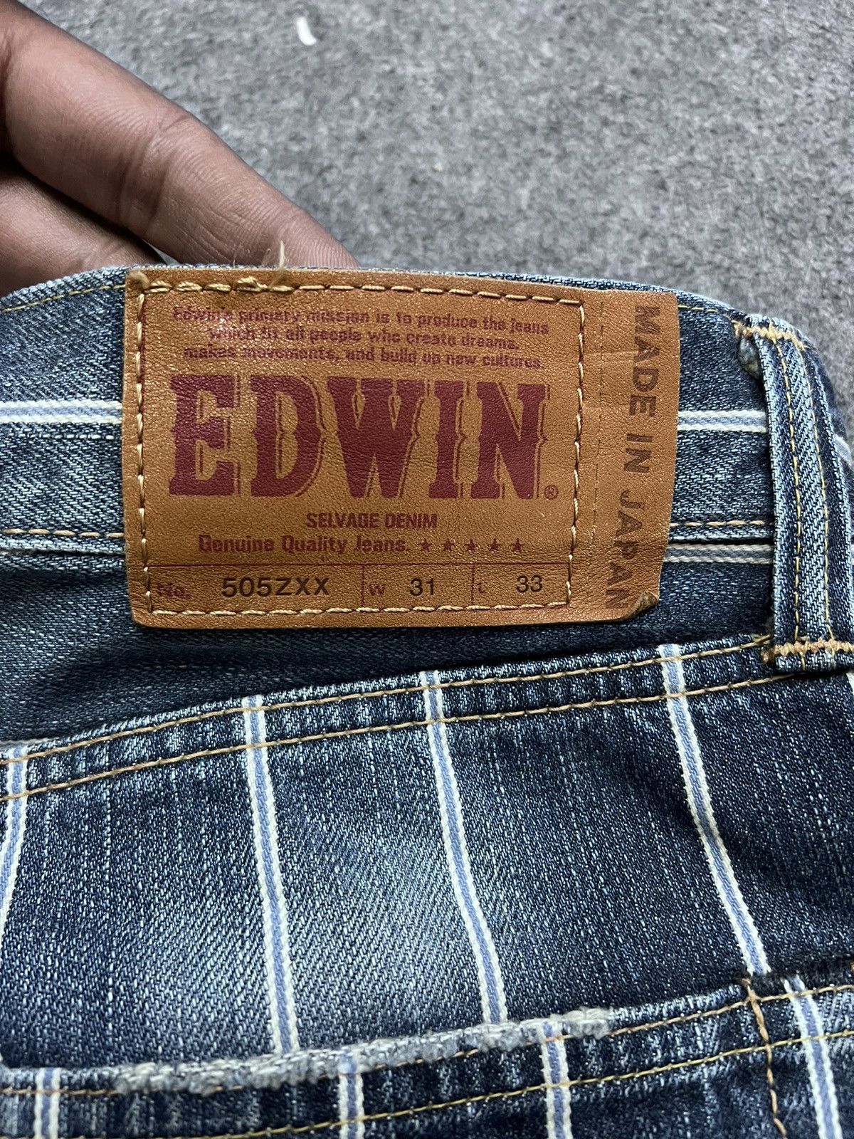 Japanese Brand RARE💥EDWIN 505Z SALVAGE DISTRESSED DENIM PANT Size US 31 - 8 Thumbnail