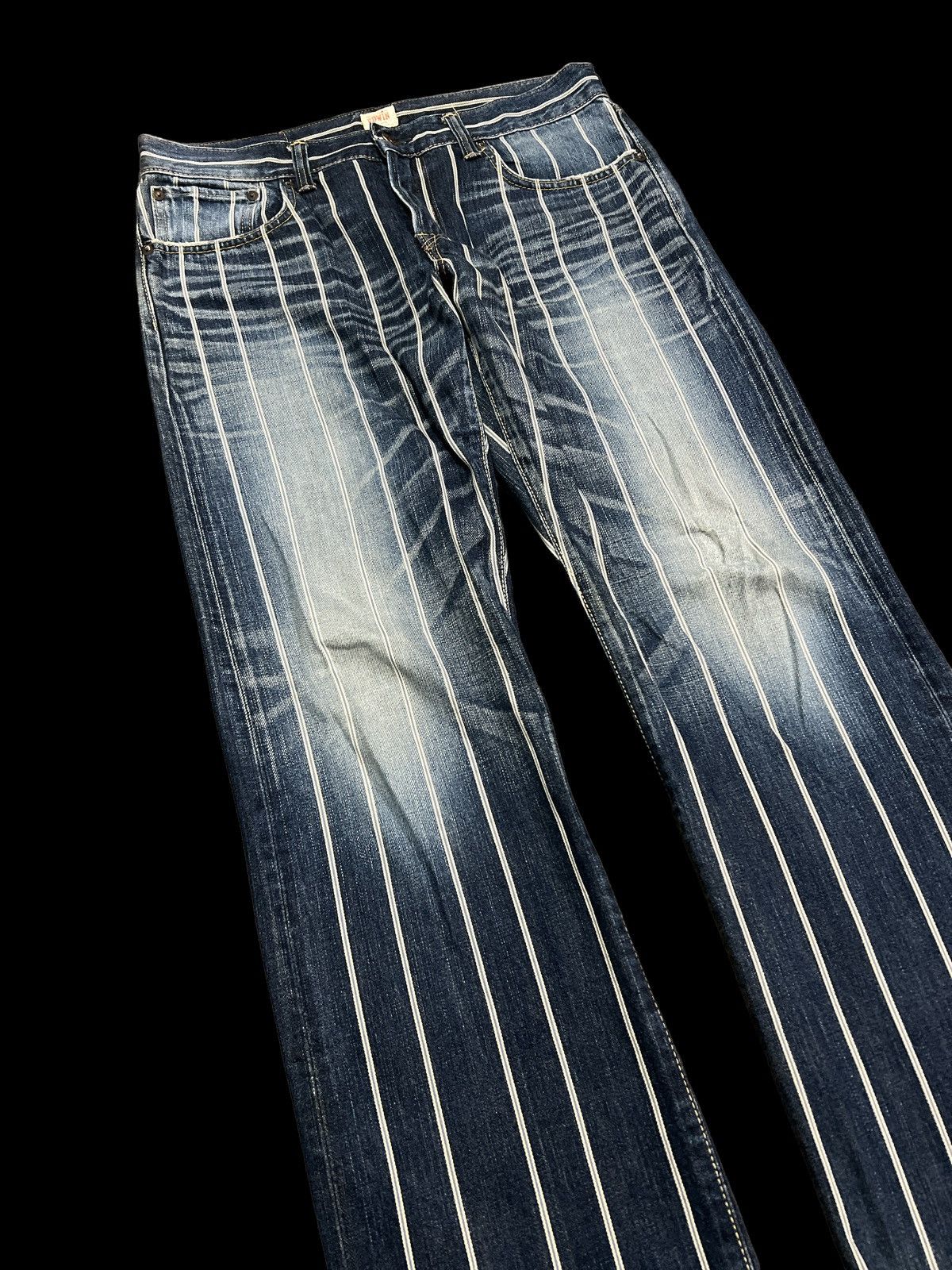 Japanese Brand RARE💥EDWIN 505Z SALVAGE DISTRESSED DENIM PANT Size US 31 - 5 Thumbnail