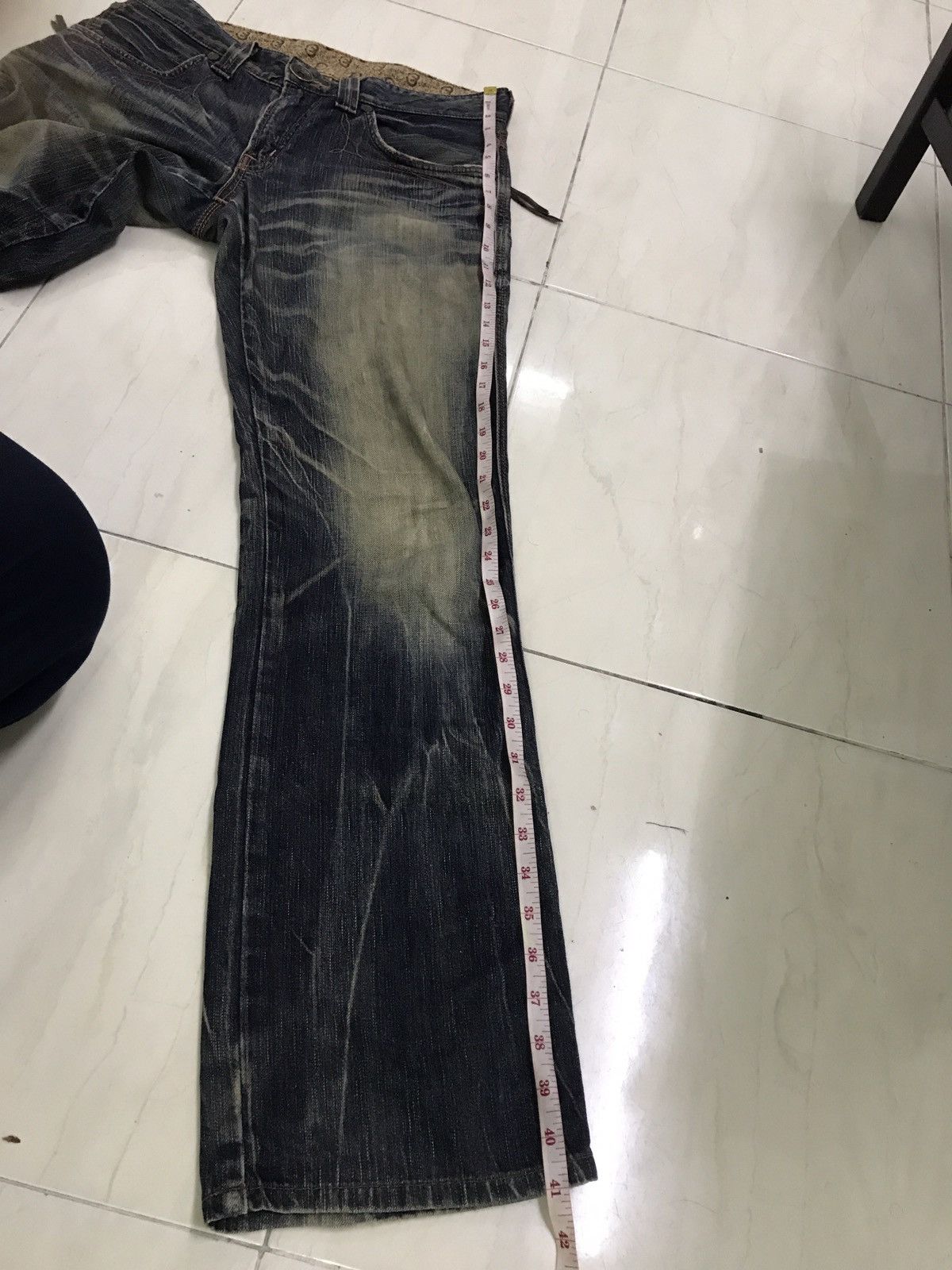 Edwin × Vintage Vintage Edwin 503 Blue Trip Distressed Denim Size US 32 / EU 48 - 4 Thumbnail