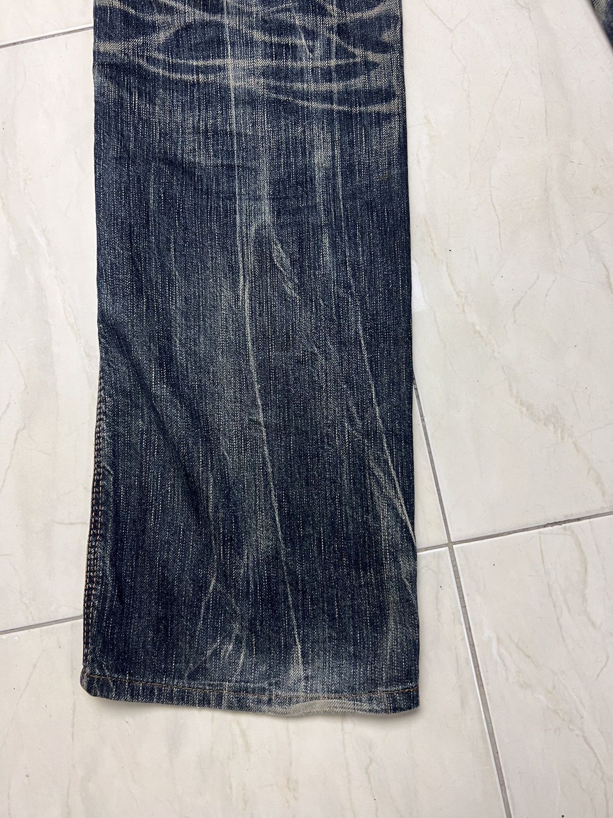 Edwin × Vintage Vintage Edwin 503 Blue Trip Distressed Denim Size US 32 / EU 48 - 12 Thumbnail