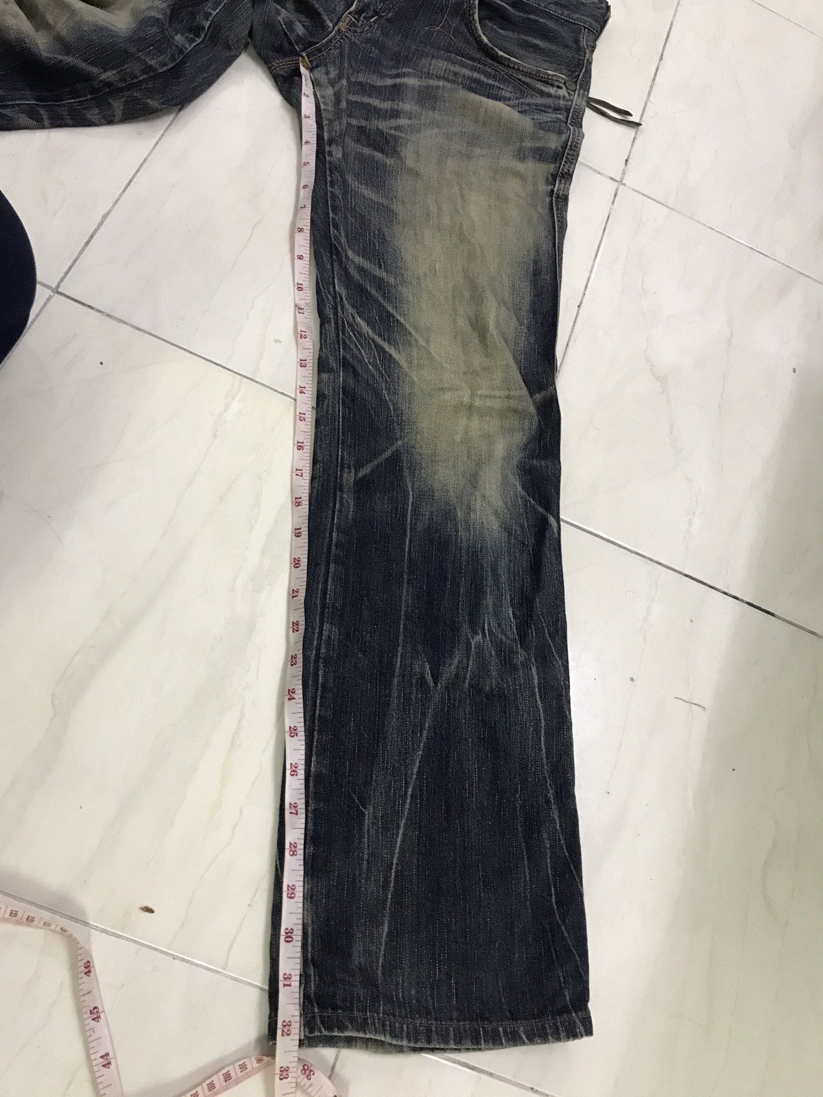 Edwin × Vintage Vintage Edwin 503 Blue Trip Distressed Denim Size US 32 / EU 48 - 5 Thumbnail