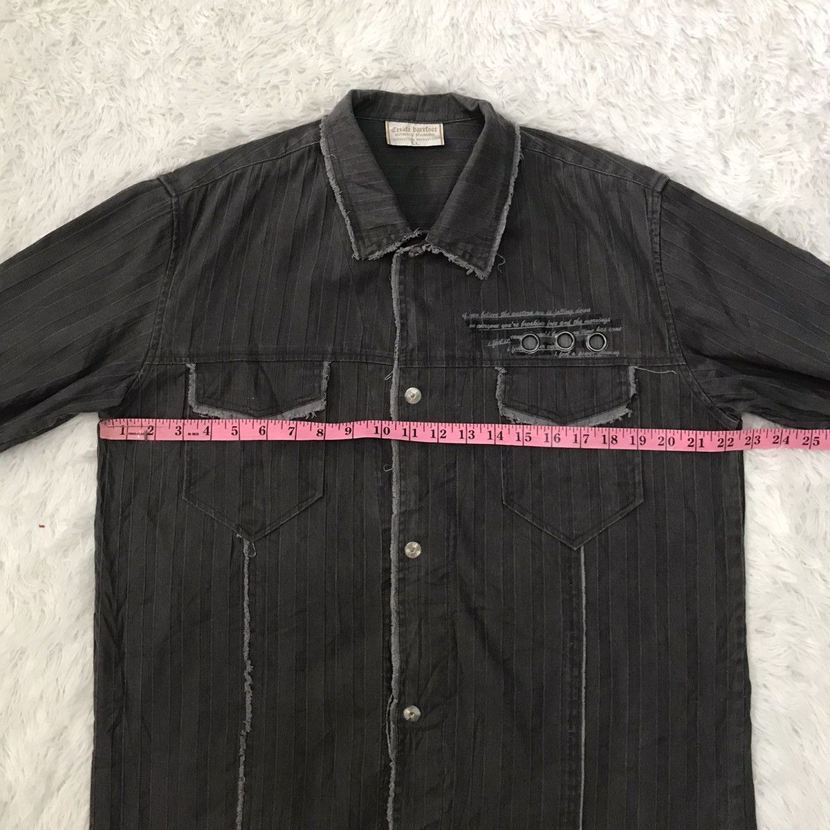 Japanese Brand Cutting Distress Create Barefoot Snap Button Jacket Size US L / EU 52-54 / 3 - 20 Thumbnail