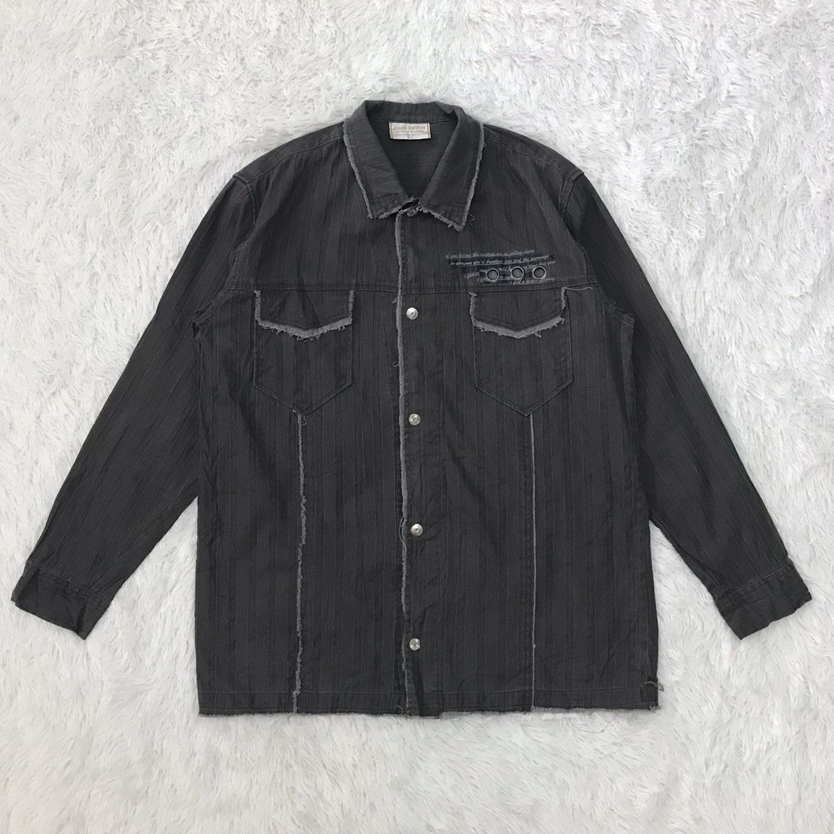Japanese Brand Cutting Distress Create Barefoot Snap Button Jacket Size US L / EU 52-54 / 3 - 2 Thumbnail