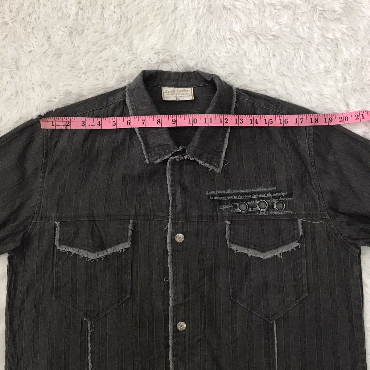 Japanese Brand Cutting Distress Create Barefoot Snap Button Jacket Size US L / EU 52-54 / 3 - 22 Thumbnail