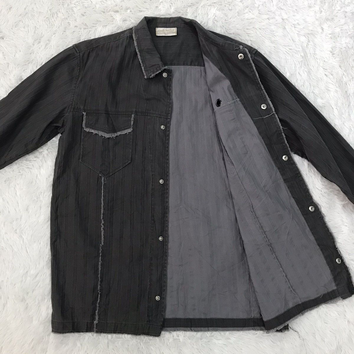 Japanese Brand Cutting Distress Create Barefoot Snap Button Jacket Size US L / EU 52-54 / 3 - 15 Thumbnail