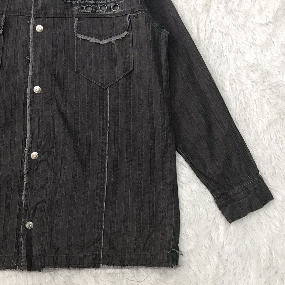 Japanese Brand Cutting Distress Create Barefoot Snap Button Jacket Size US L / EU 52-54 / 3 - 4 Thumbnail