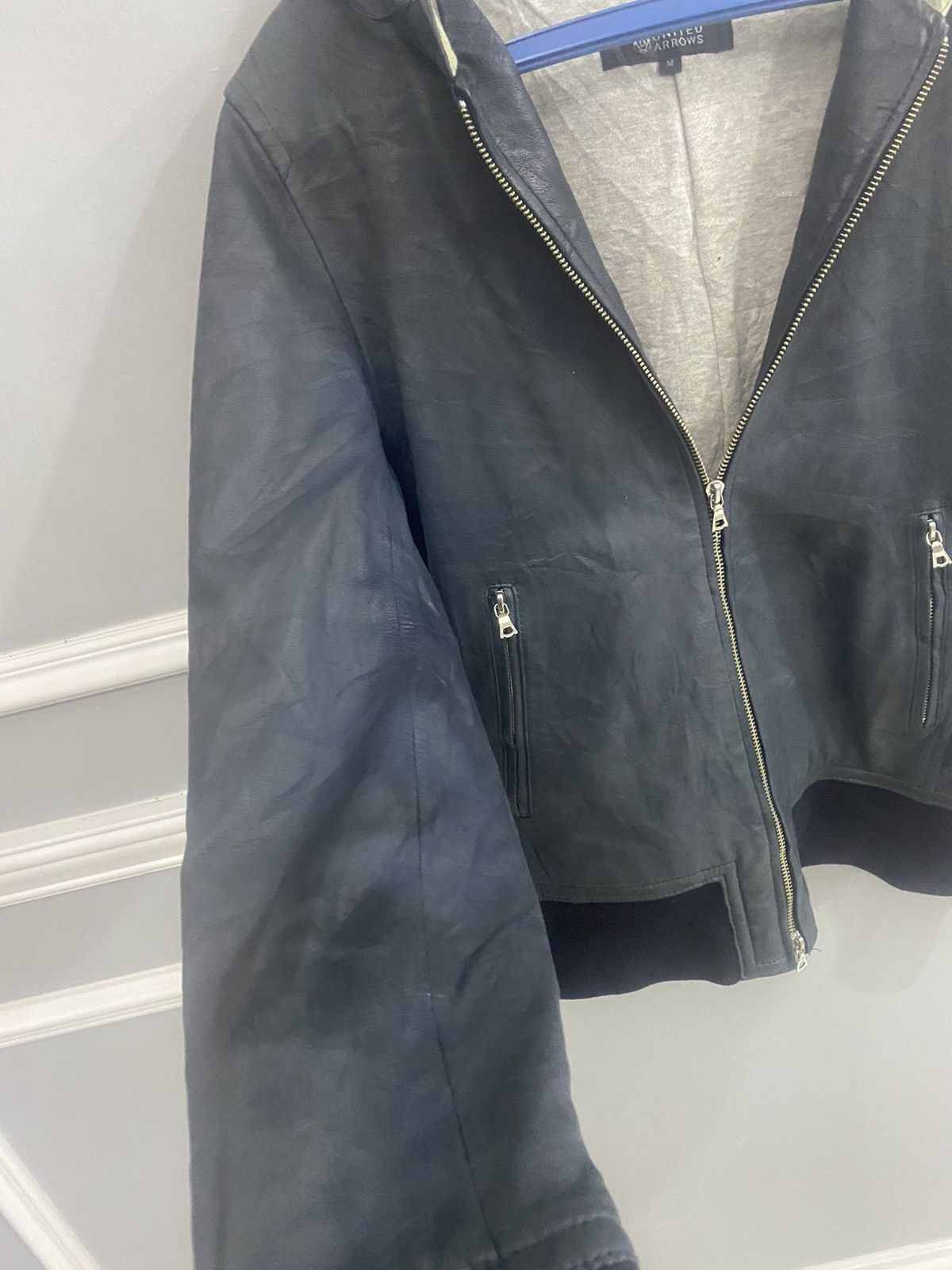 UNITED ARROWS SHEEP SKIN LEATHER JACKET WITH HOOD Leather Jackets