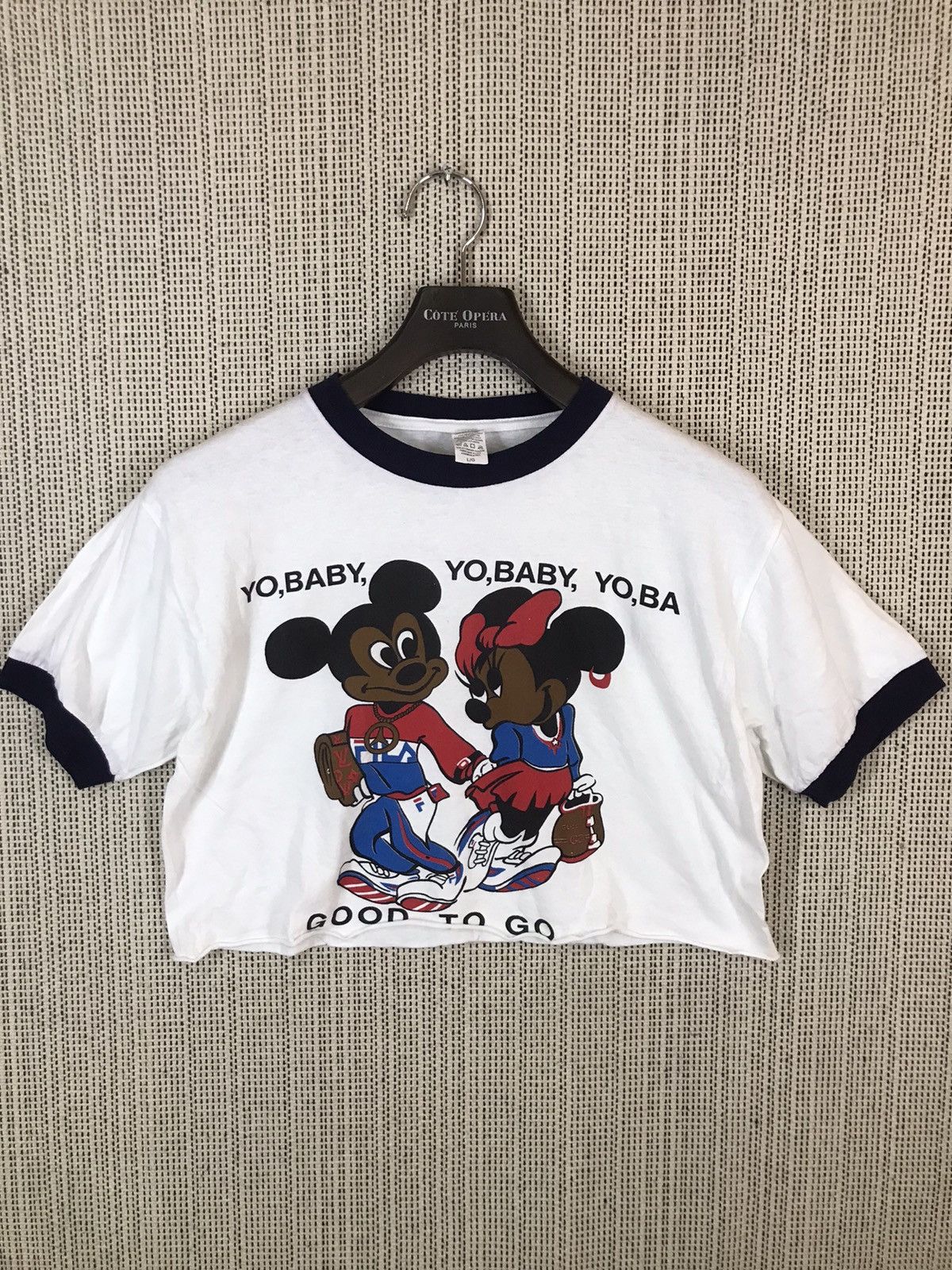 Mickey Mouse ‼️VTG MICKEY AND MININE MOUSE PERODY LUXURY BRAND CROP TOP ‼️ Size M / US 6-8 / IT 42-44 - 1 Thumbnail