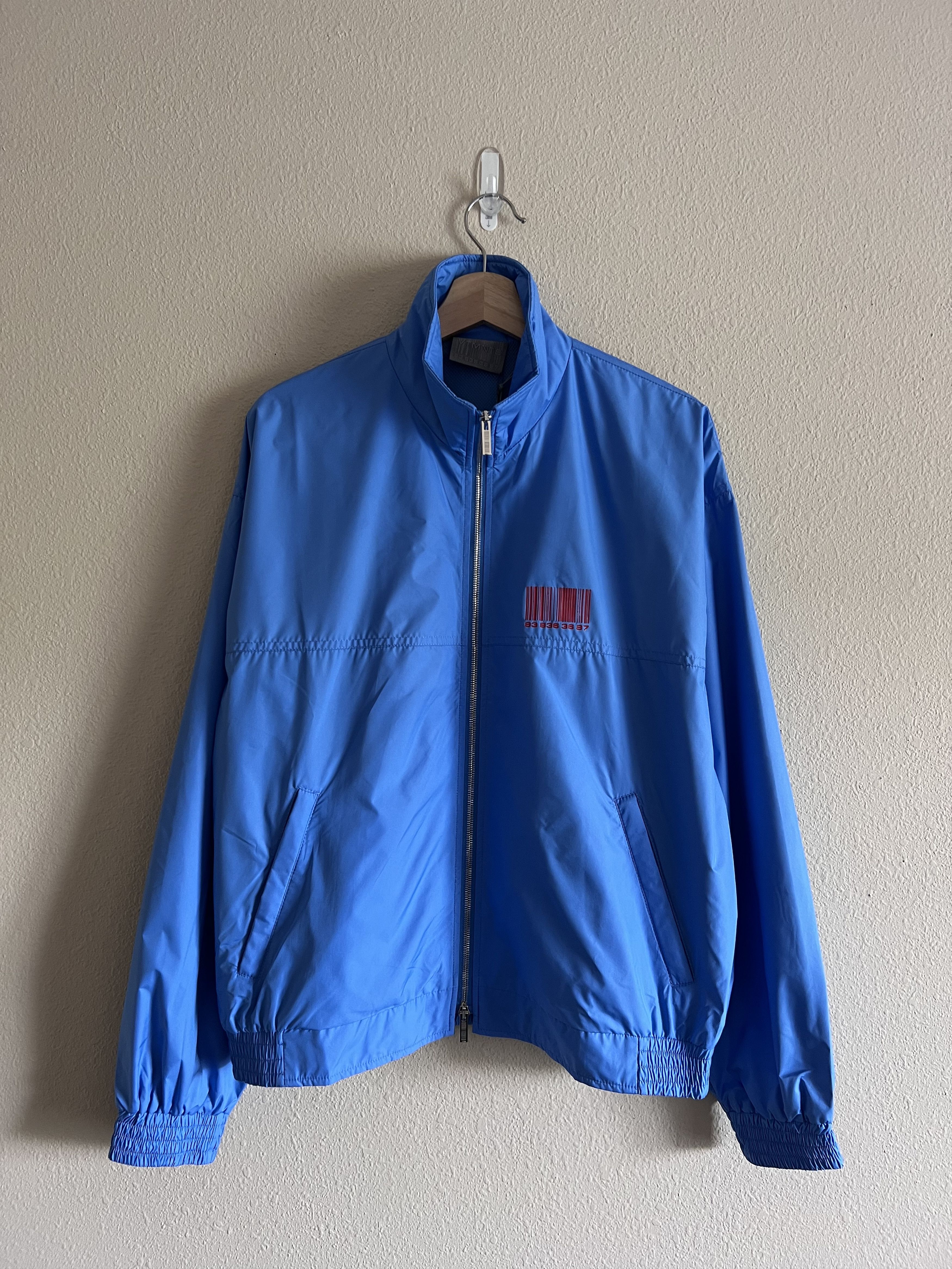 image of Vetements x Vtmnts Barcode Track Jacket In Blue, Men's (Size Large)