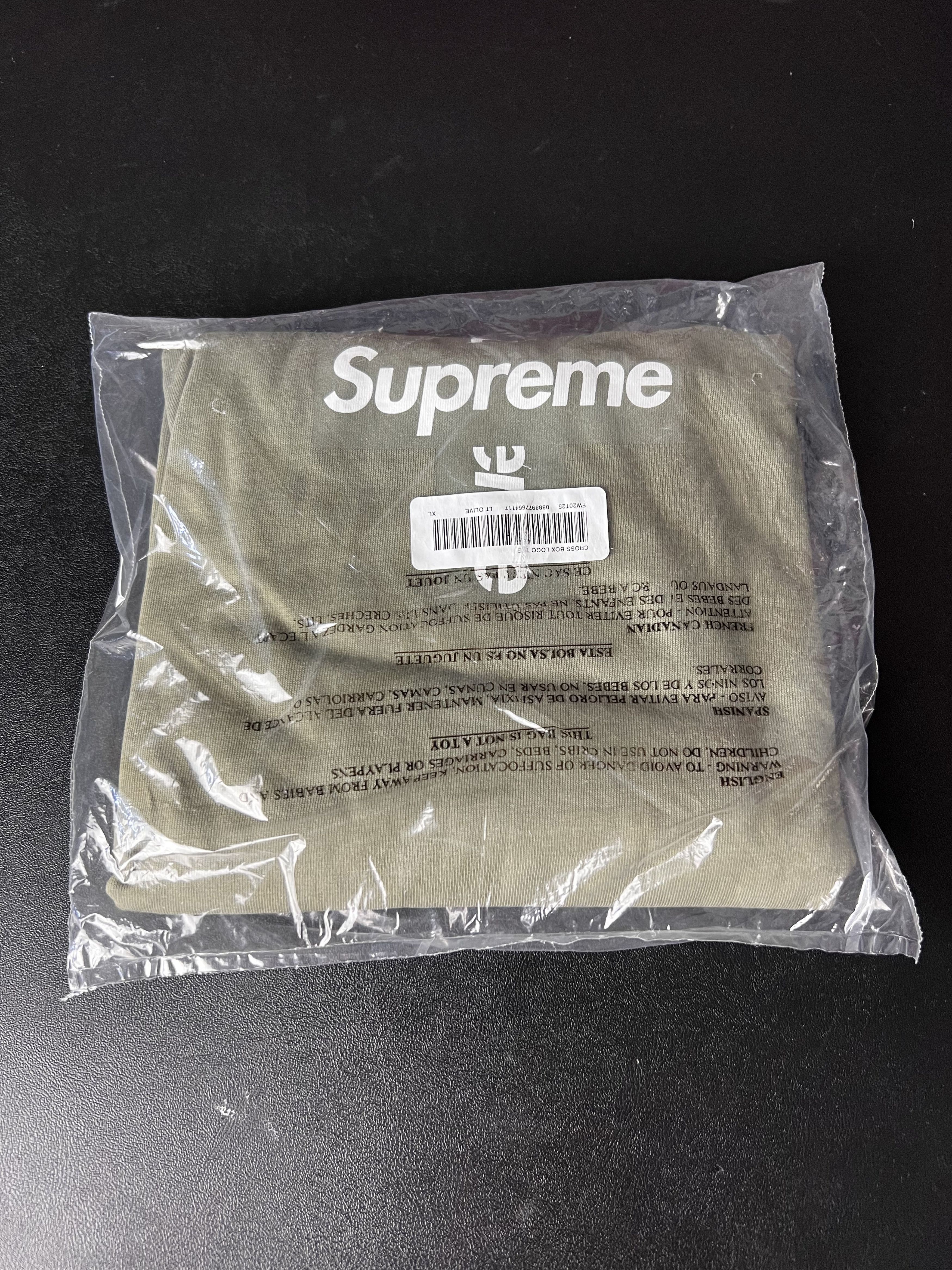 Supreme Supreme Cross Box Logo Tee Light Olive | Grailed