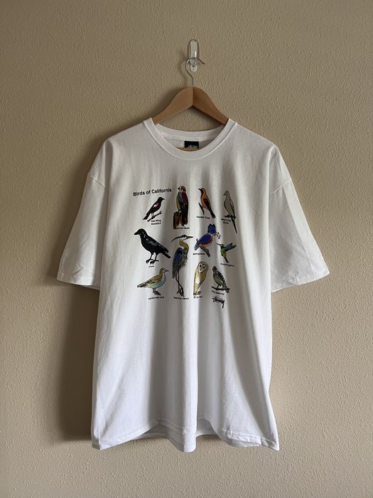 定期販売 完売品 stussy CALIFORNIA BIRDS TEE ホワイト M 白