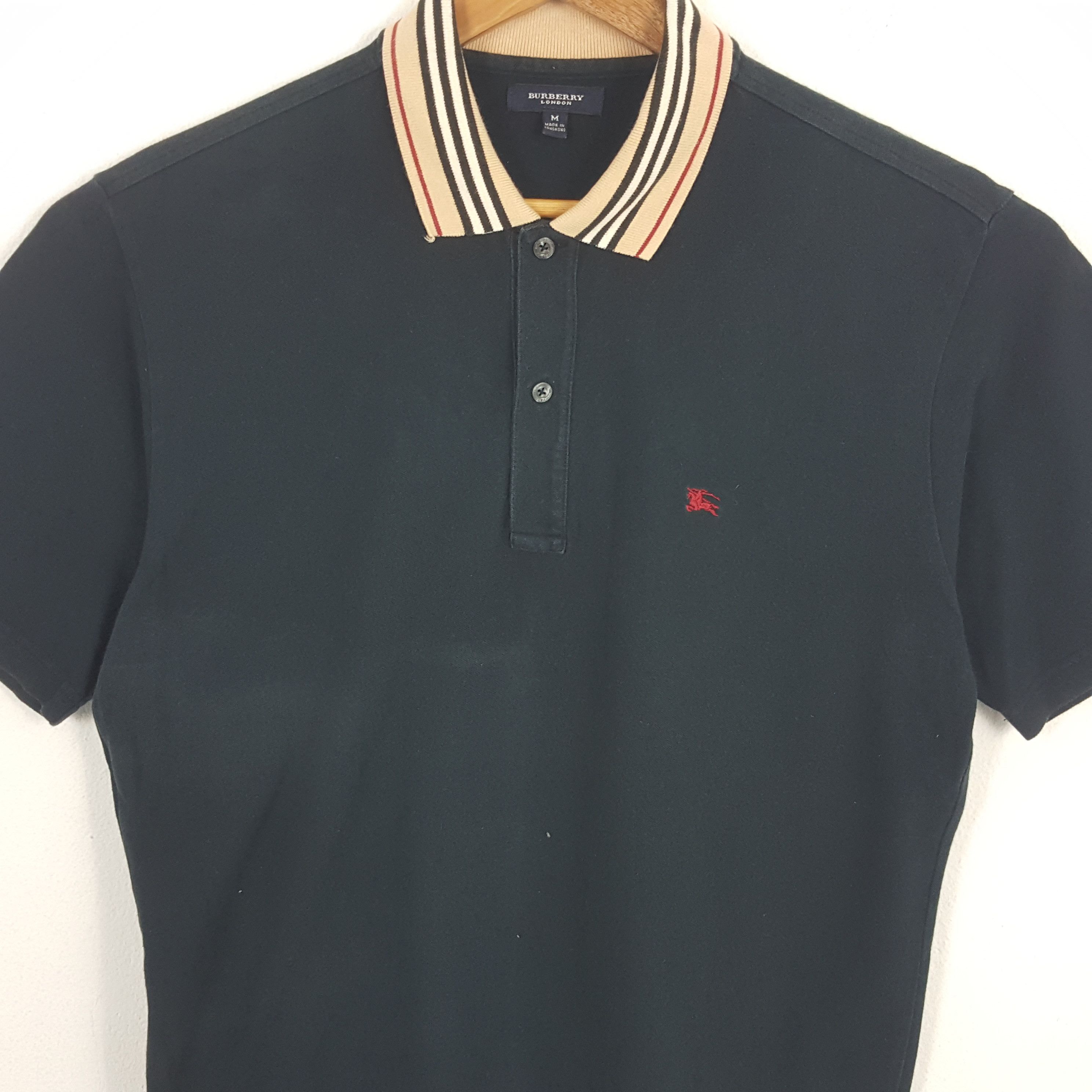 Burberry × Vintage Vintage BURBERRY LONDON Stripes Colour Collar Polo Shirt Size US L / EU 52-54 / 3 - 2 Thumbnail