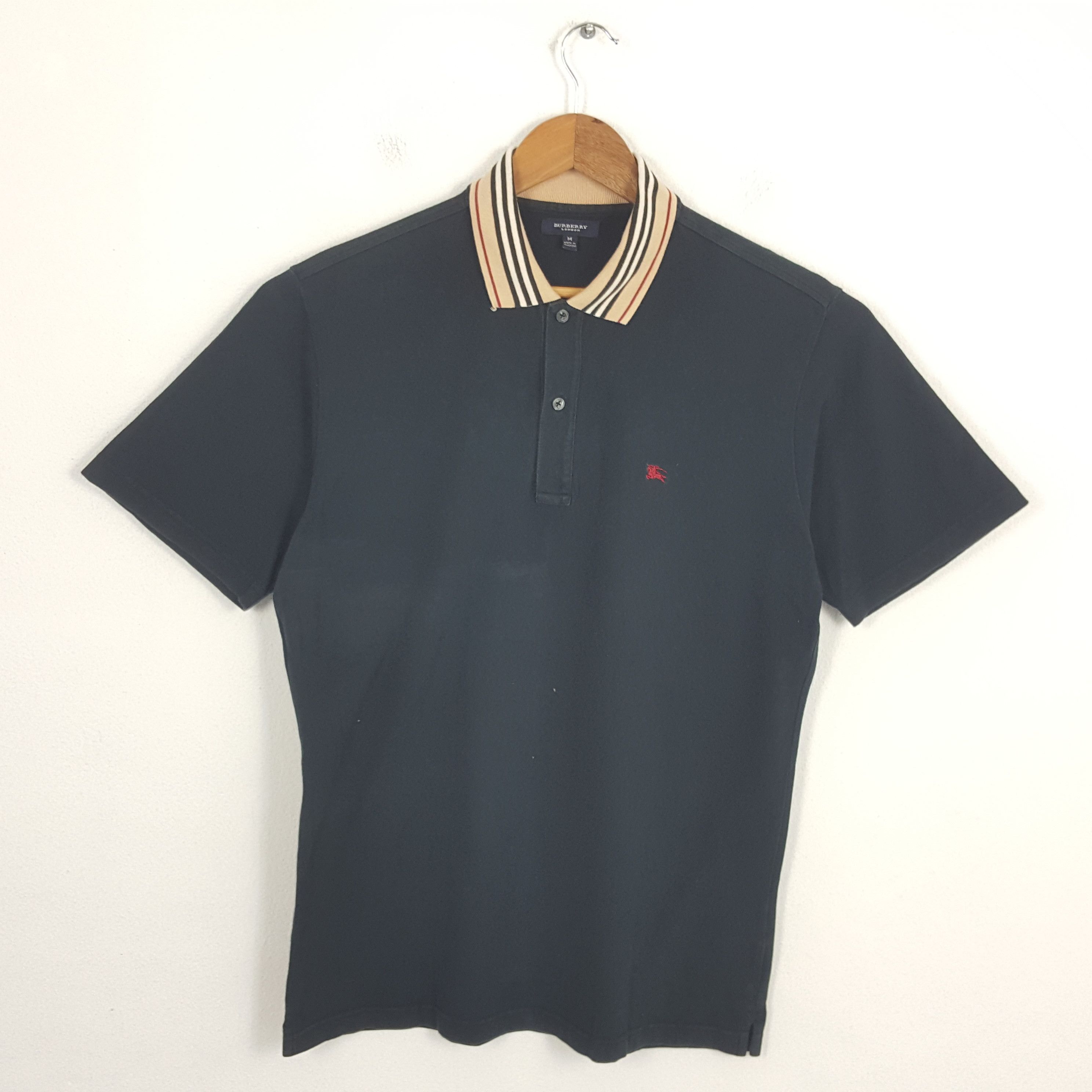 Burberry × Vintage Vintage BURBERRY LONDON Stripes Colour Collar Polo Shirt Size US L / EU 52-54 / 3 - 1 Thumbnail