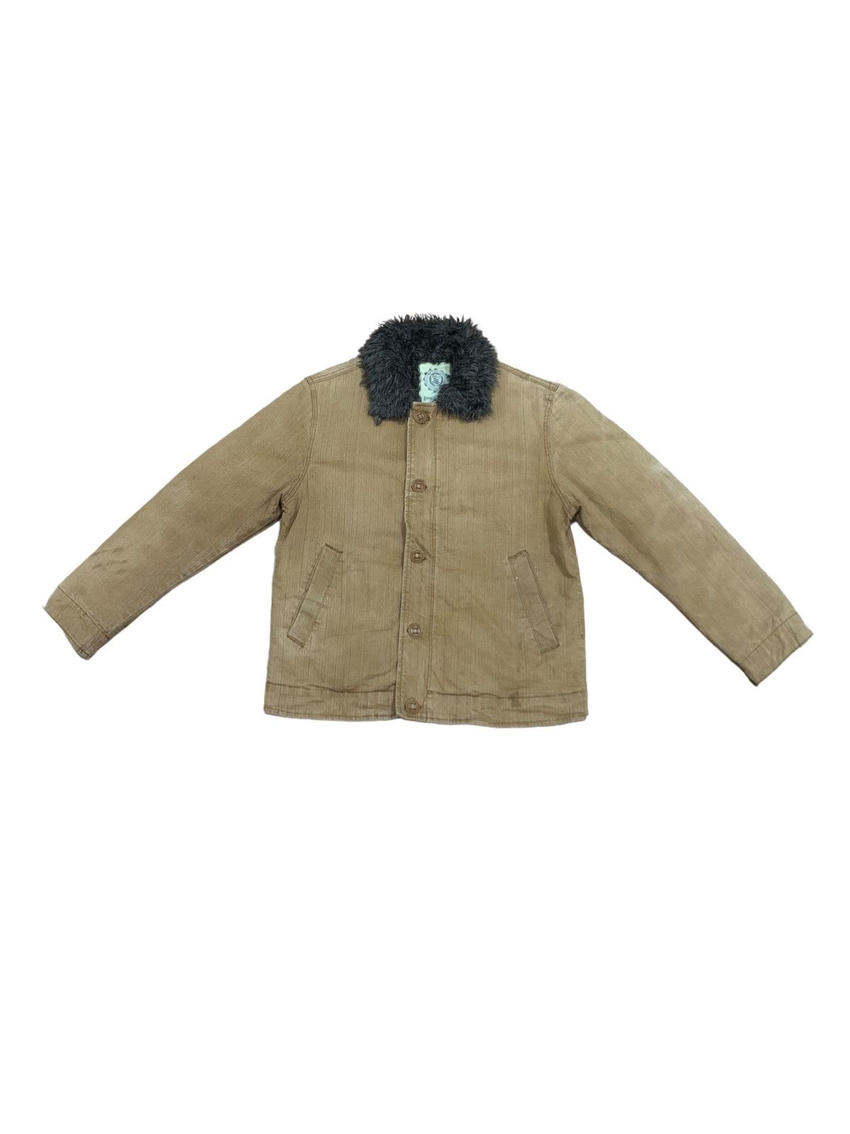 image of 14Th Addiction x If Six Was Nine Vintage Jungle Storm Corduroy Fur Collar Style Sherpa Jacket in Br