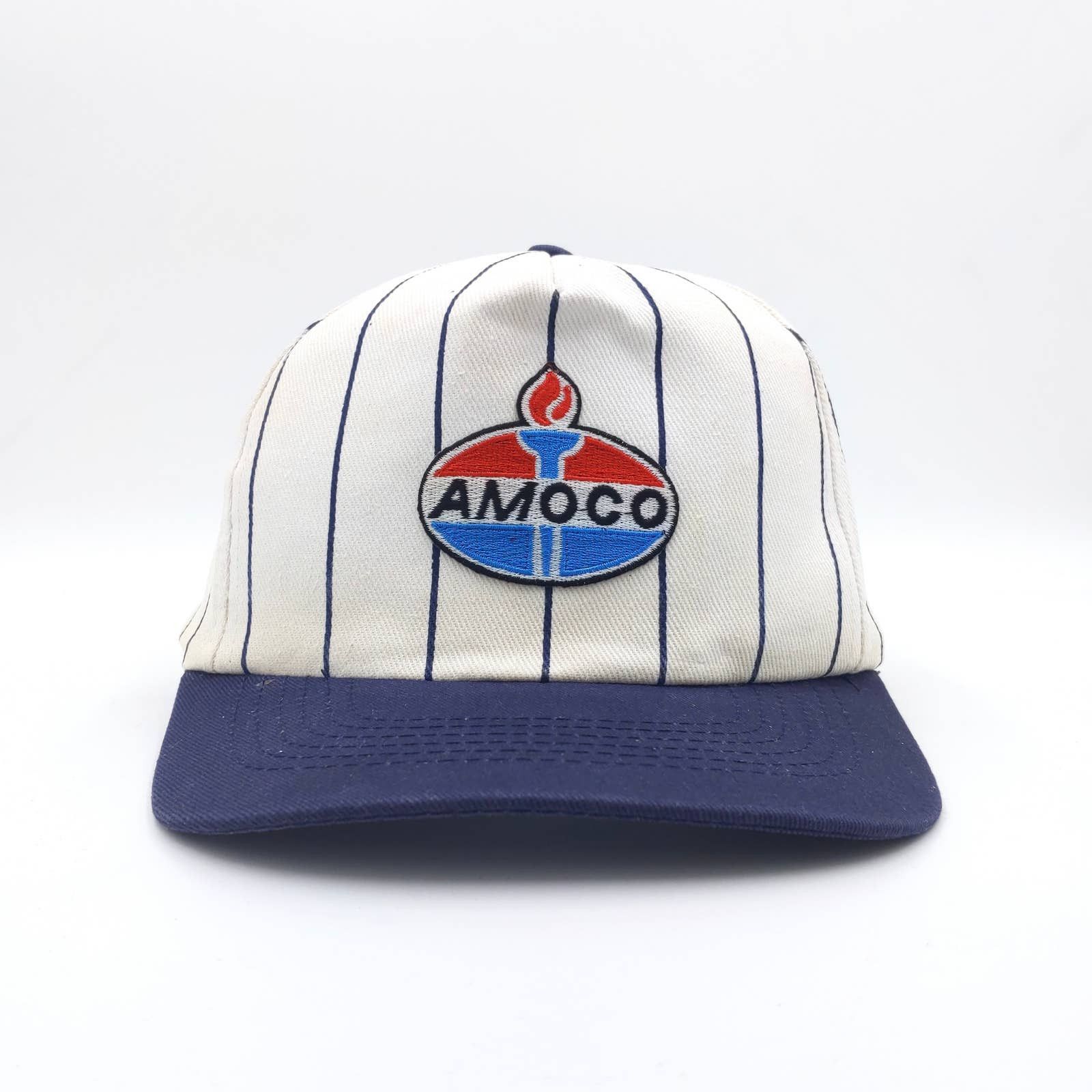 Vintage Vintage Amoco Snapback Trucker Hat Patch Stripes Two-Tone Size ONE SIZE - 2 Thumbnail