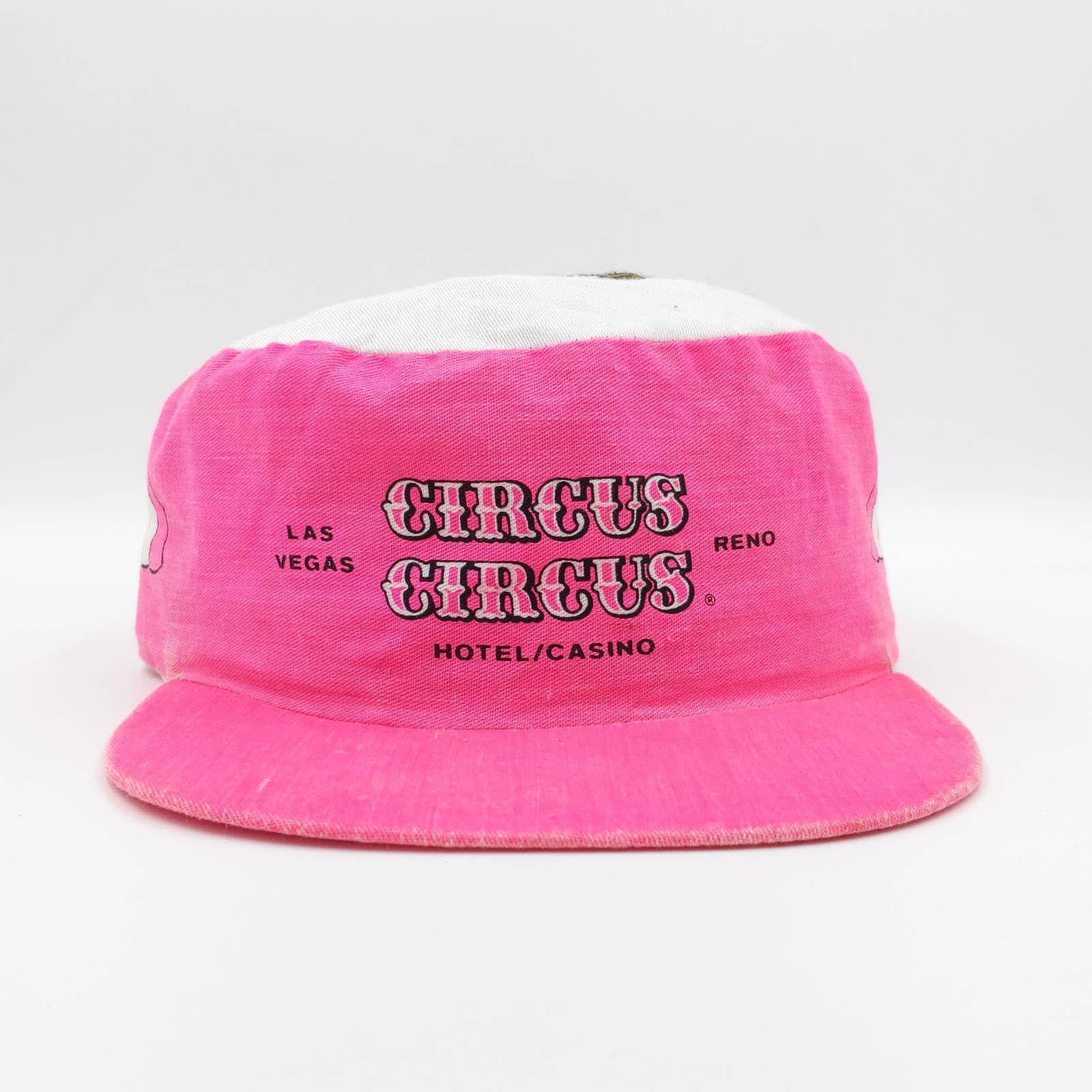 Vintage Vintage Circus Circus Painters Hat Biker Cap Casino Vegas Size ONE SIZE - 2 Thumbnail
