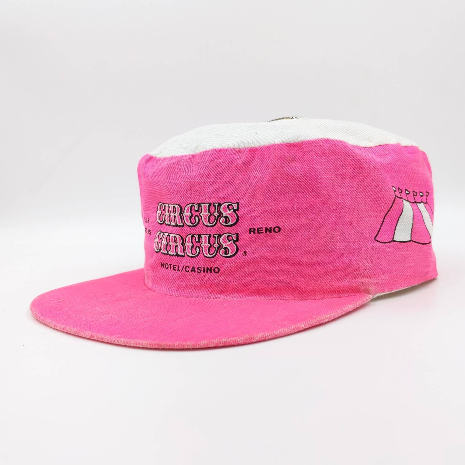 Vintage Vintage Circus Circus Painters Hat Biker Cap Casino Vegas Size ONE SIZE - 3 Thumbnail