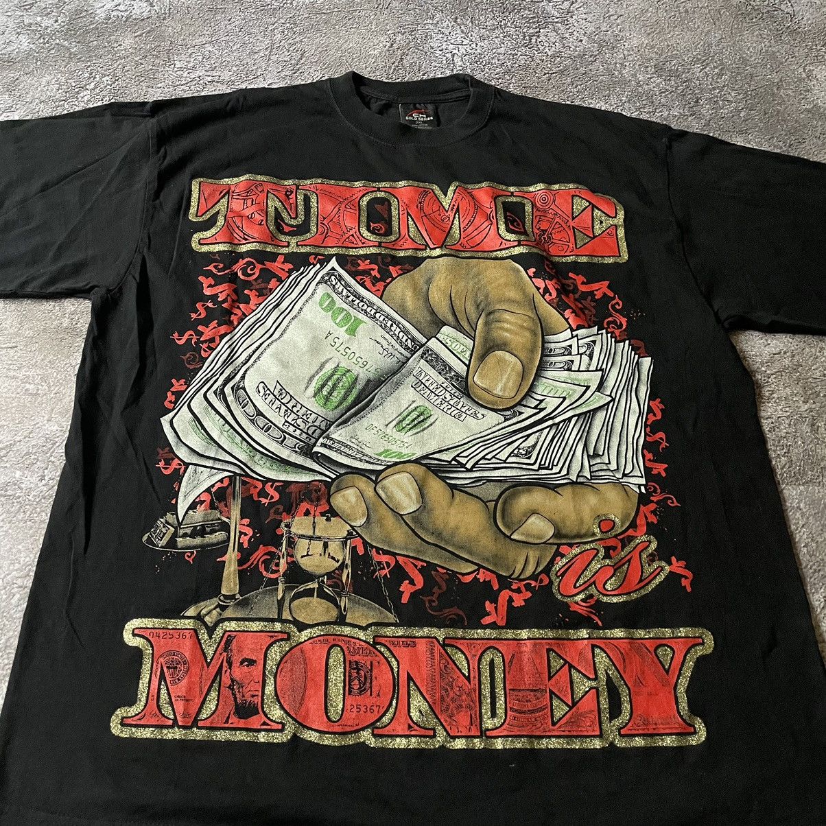 Vintage Vintage Y2K Graphic Tee Sun Faded Money Print Swag Baggy XXL Size US XXL / EU 58 / 5 - 5 Thumbnail