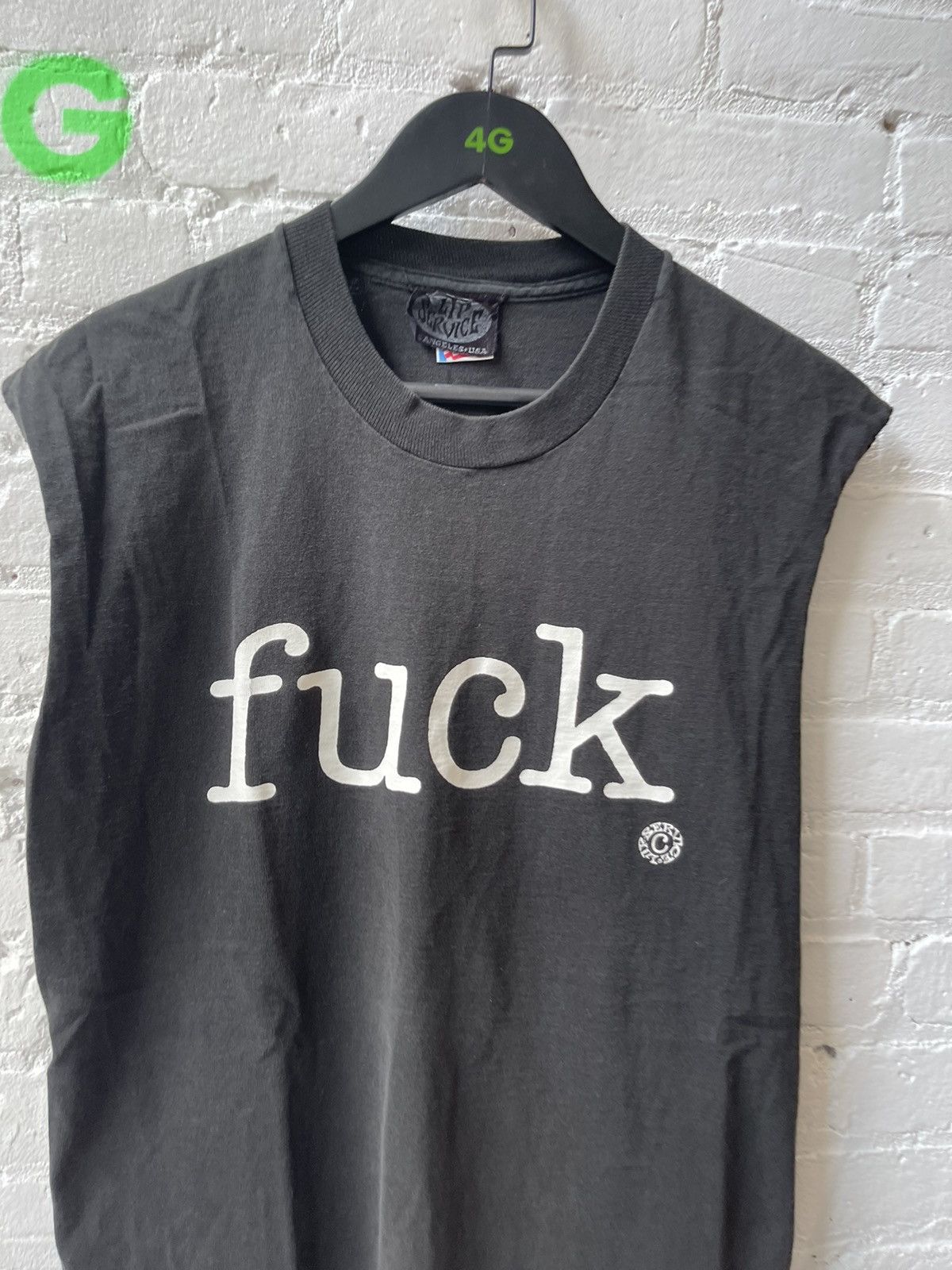Vintage Vintage 90s FUCK THRASHED SKATER TANK TOP SHIRT 4GSELLER Size US L / EU 52-54 / 3 - 2 Thumbnail