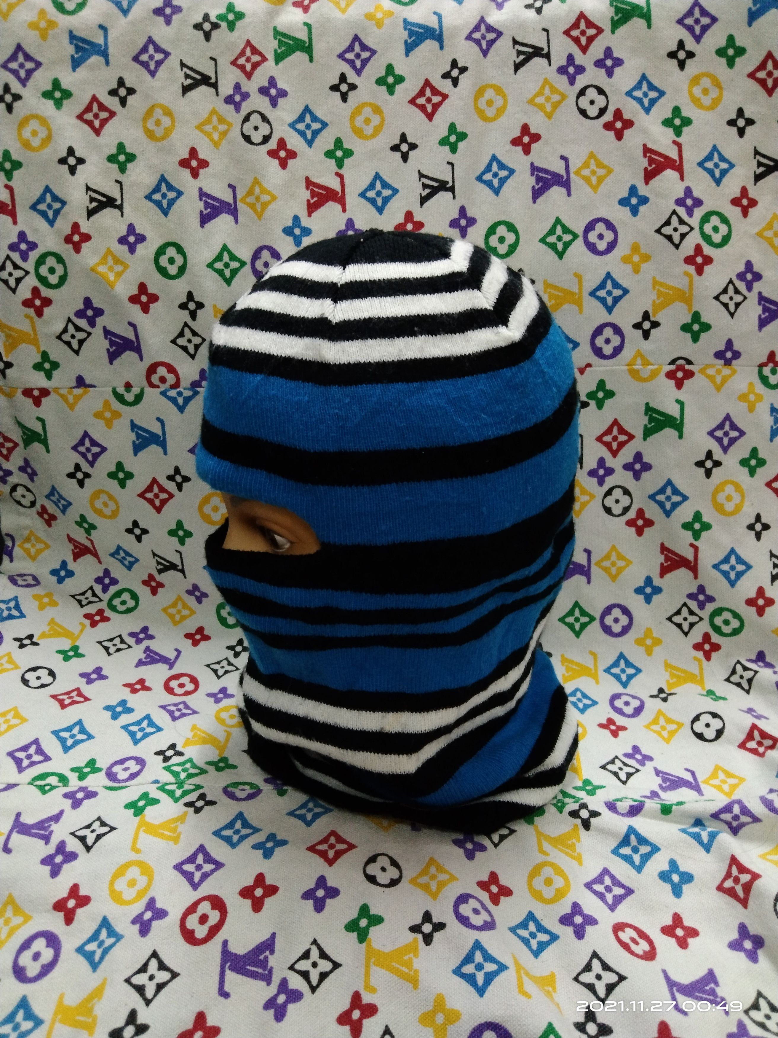 Japanese Brand KISSMARK BALACLAVA MASK STRIPE KURT COBAIN STYLE Size ONE SIZE - 3 Thumbnail