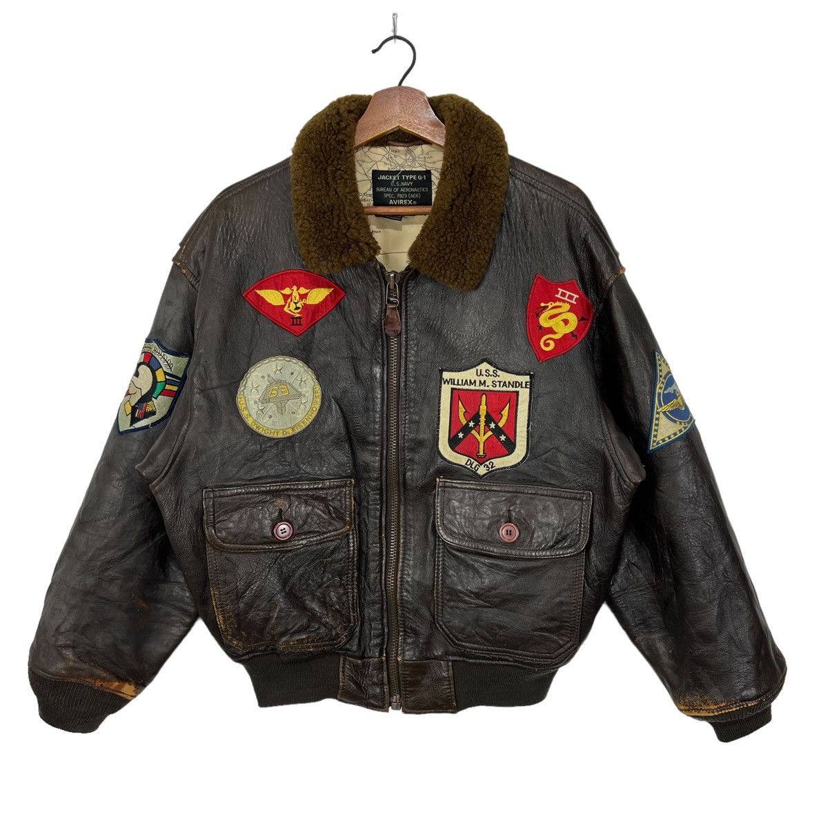 image of Avirex Type G-1 U.s Navy Jacket in Brown, Men's (Size Small)