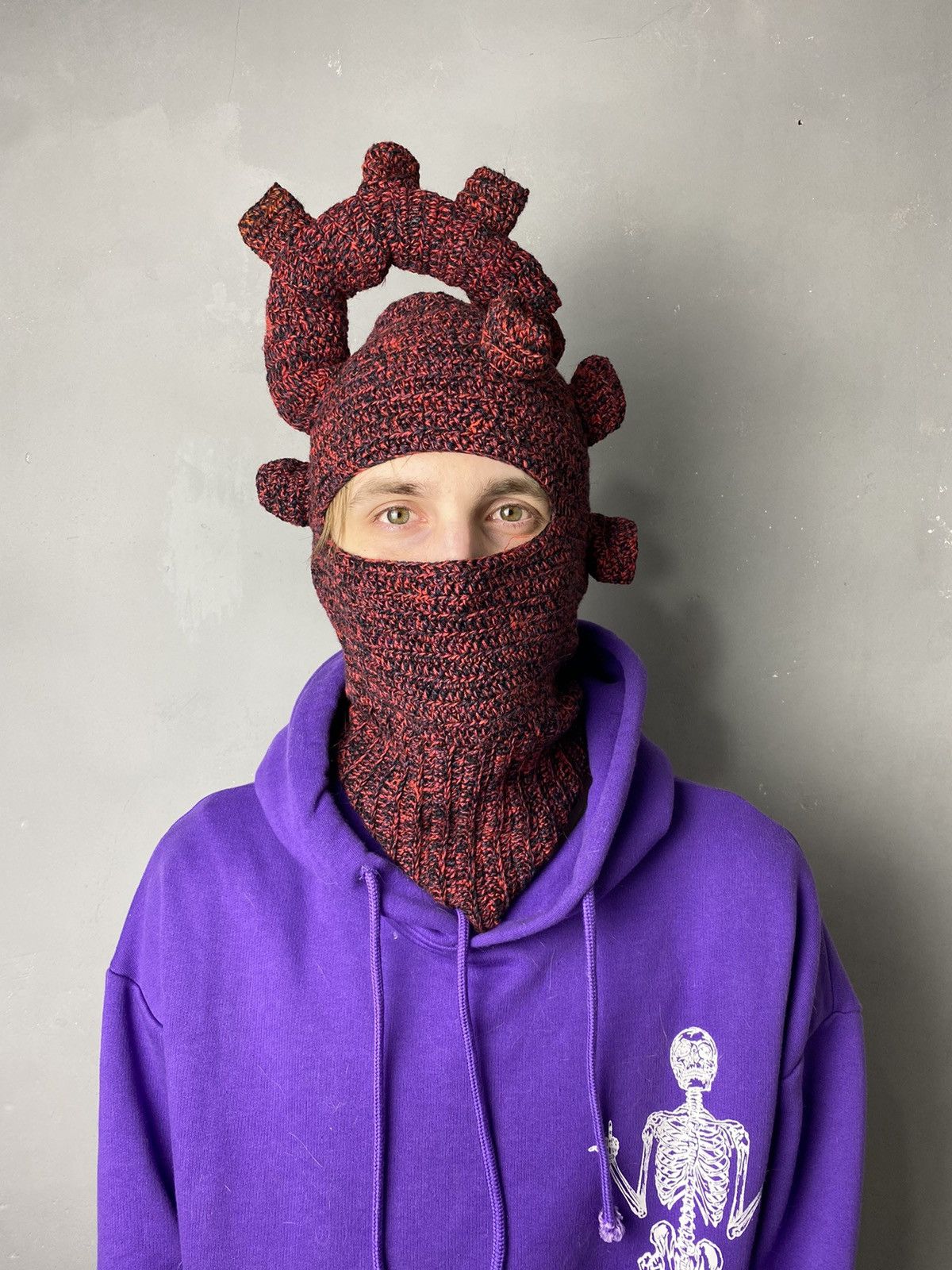 Handmade ANATOMIC HEART SKI MASK BALACLAVA HANDMADE Size ONE SIZE - 1 Thumbnail