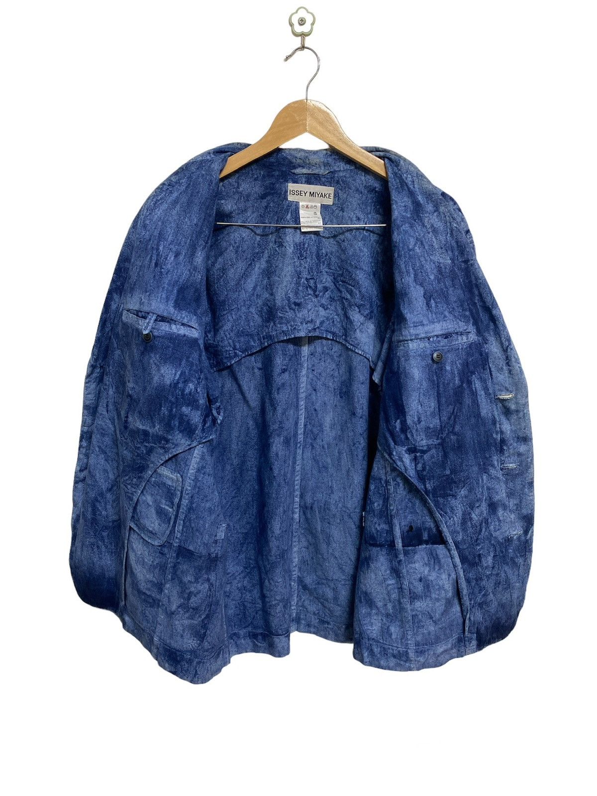 Issey Miyake Rare🔥Archive Issey Miyake Dyed Indigo Bleach Jacket Size US L / EU 52-54 / 3 - 8 Thumbnail