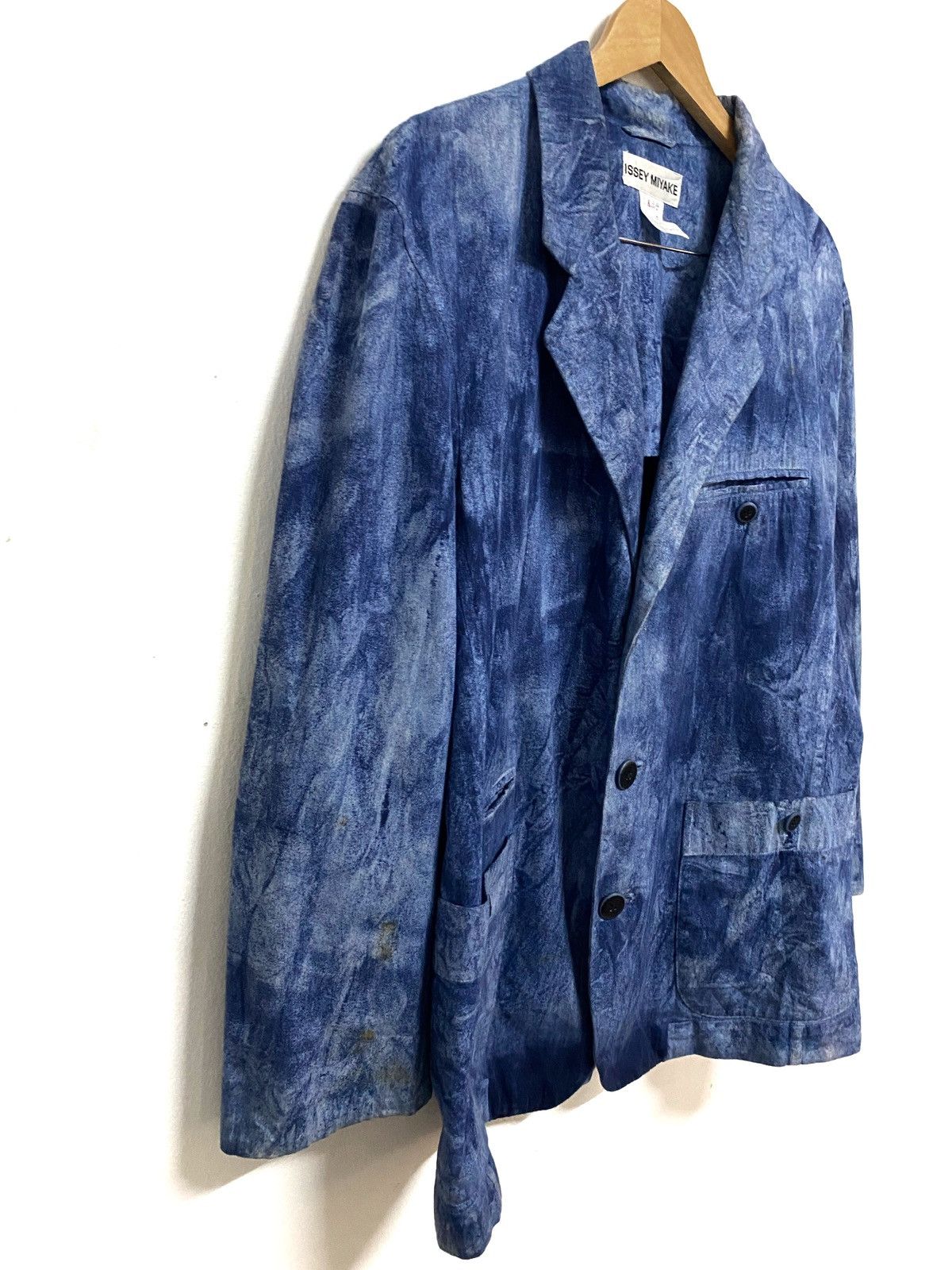 Issey Miyake Rare🔥Archive Issey Miyake Dyed Indigo Bleach Jacket Size US L / EU 52-54 / 3 - 5 Thumbnail