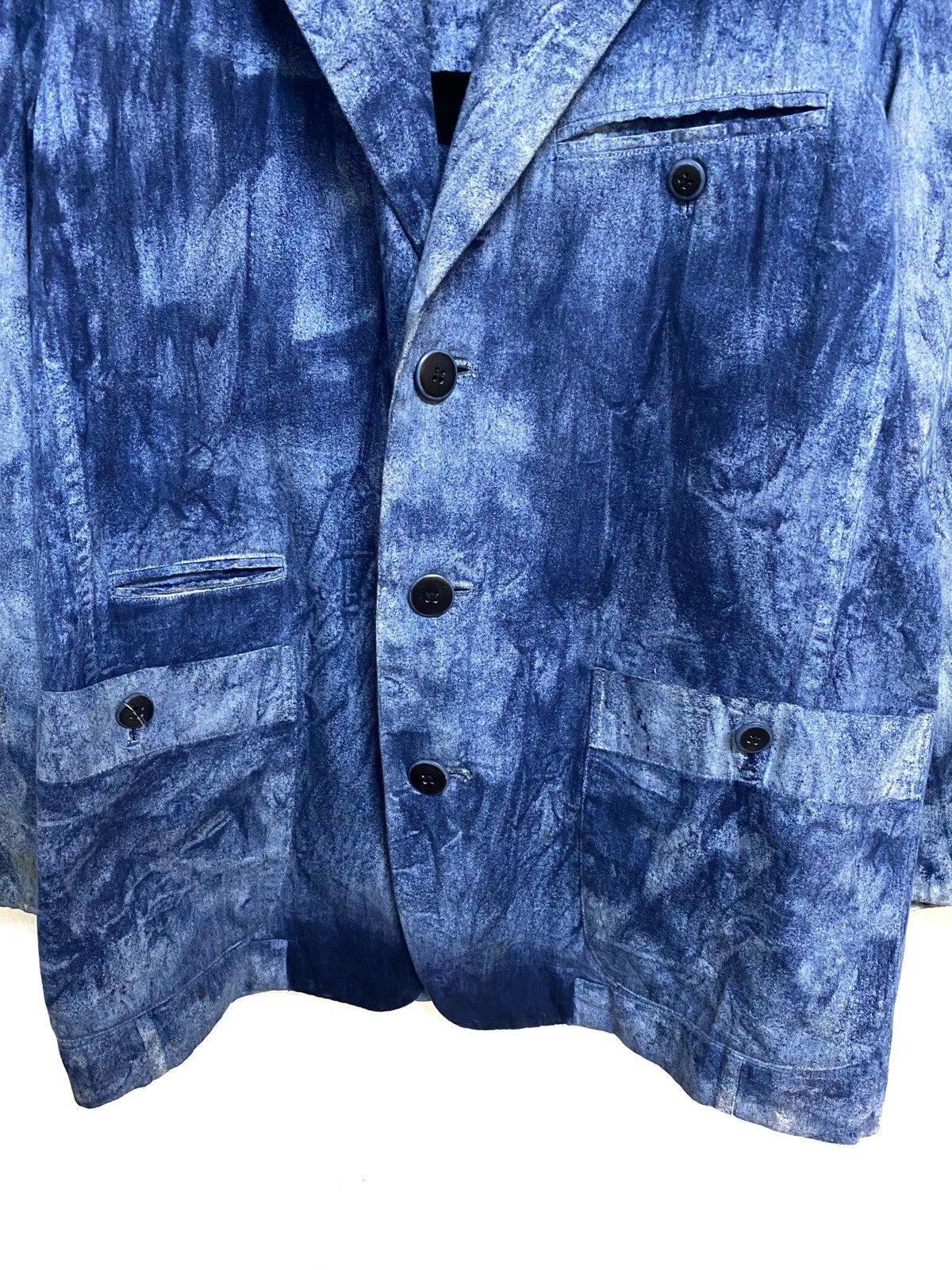 Issey Miyake Rare🔥Archive Issey Miyake Dyed Indigo Bleach Jacket Size US L / EU 52-54 / 3 - 4 Thumbnail