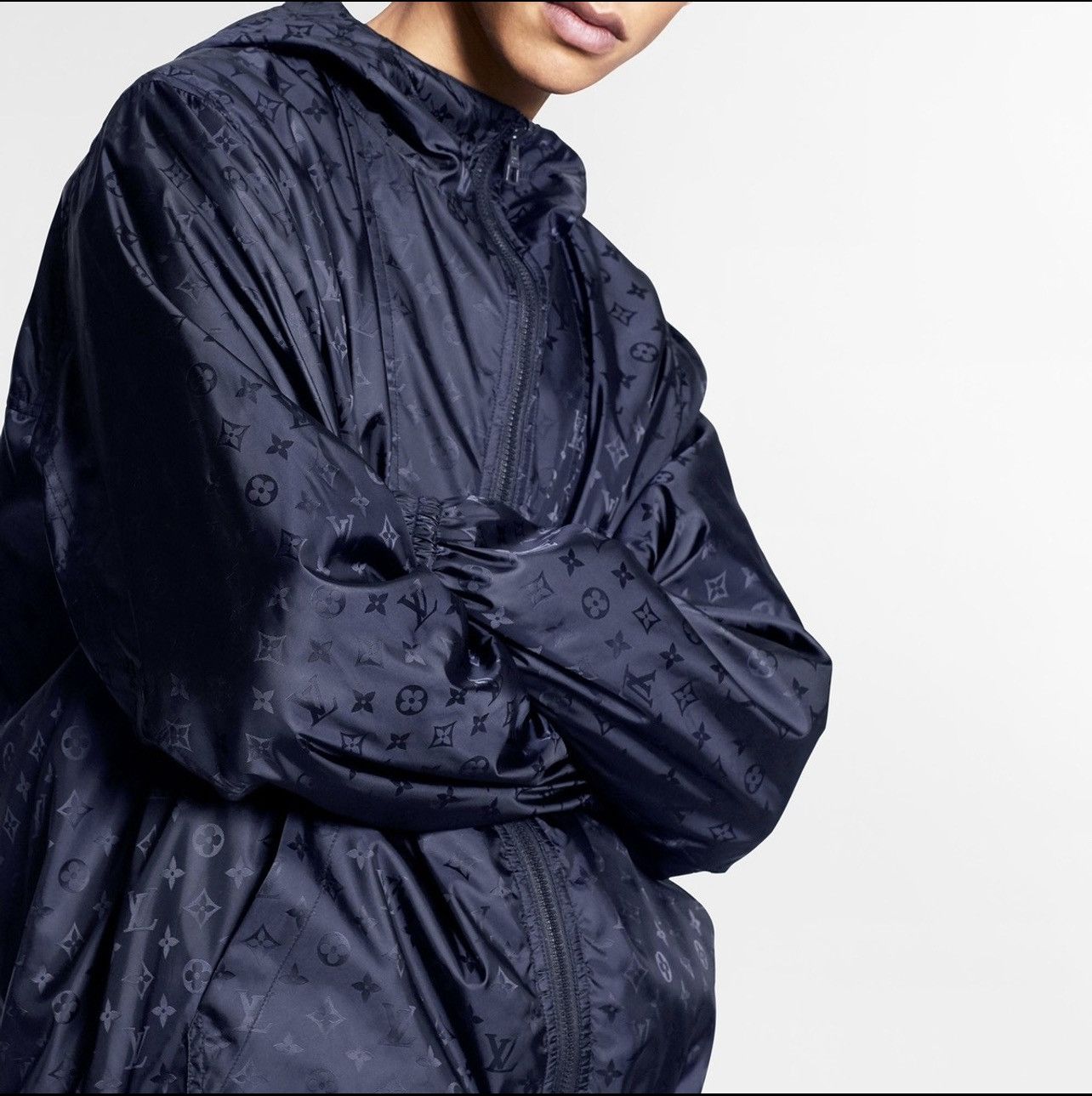 image of Louis Vuitton Reversible Windbreaker in Navy, Men's (Size Medium)