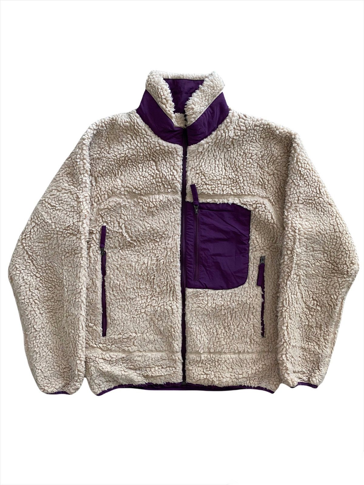 image of Vintage Coen Japan Fleece Jacket Reversible in Purpe, Men's (Size Small)