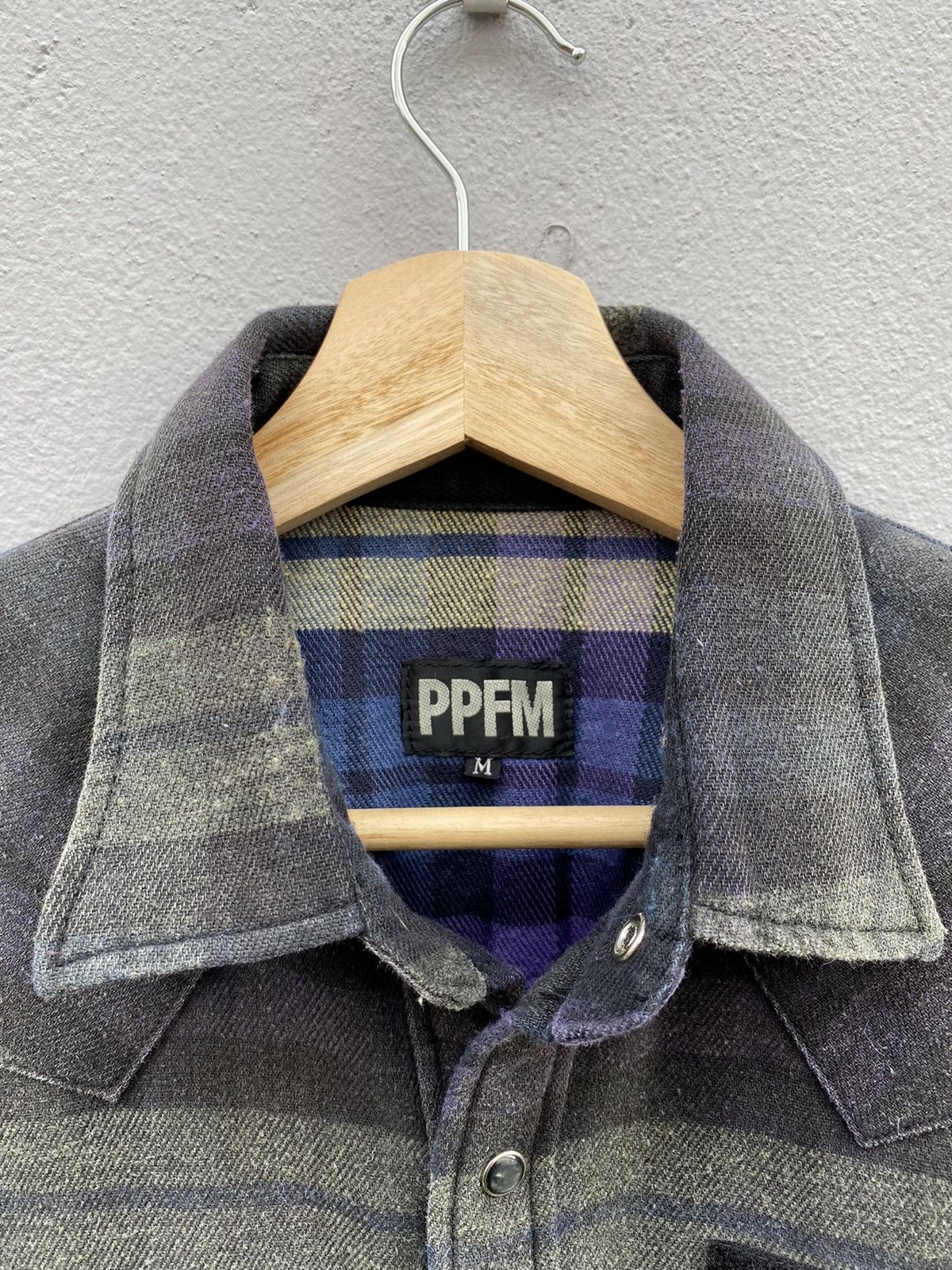 Japanese Brand 💥Vintage RARE 90s PPFM Parachute Checkered Snap Pearl Button Size US M / EU 48-50 / 2 - 12 Thumbnail